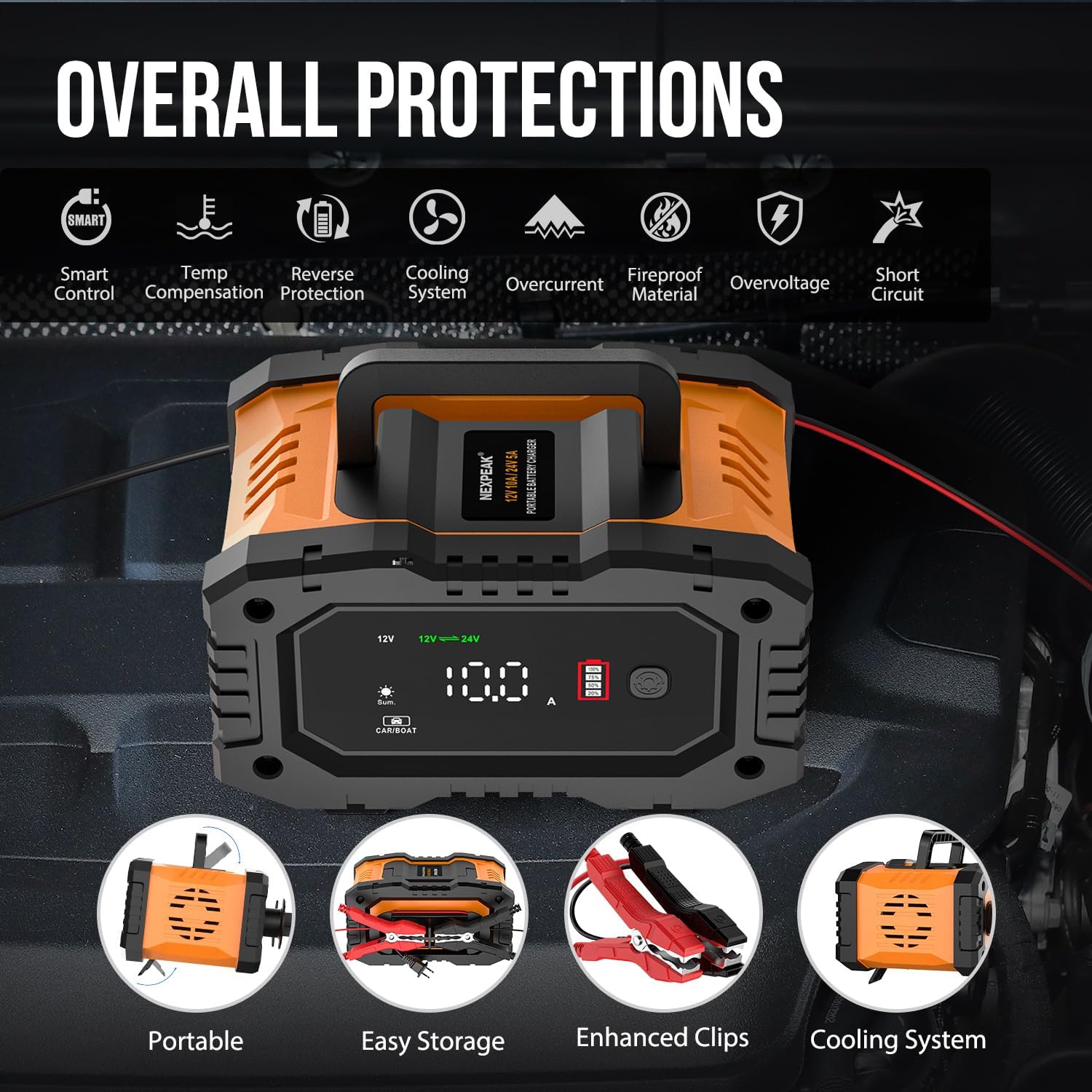 Thumbnail 4 de NEXPEAK Battery Charger 10A for 12V/24V