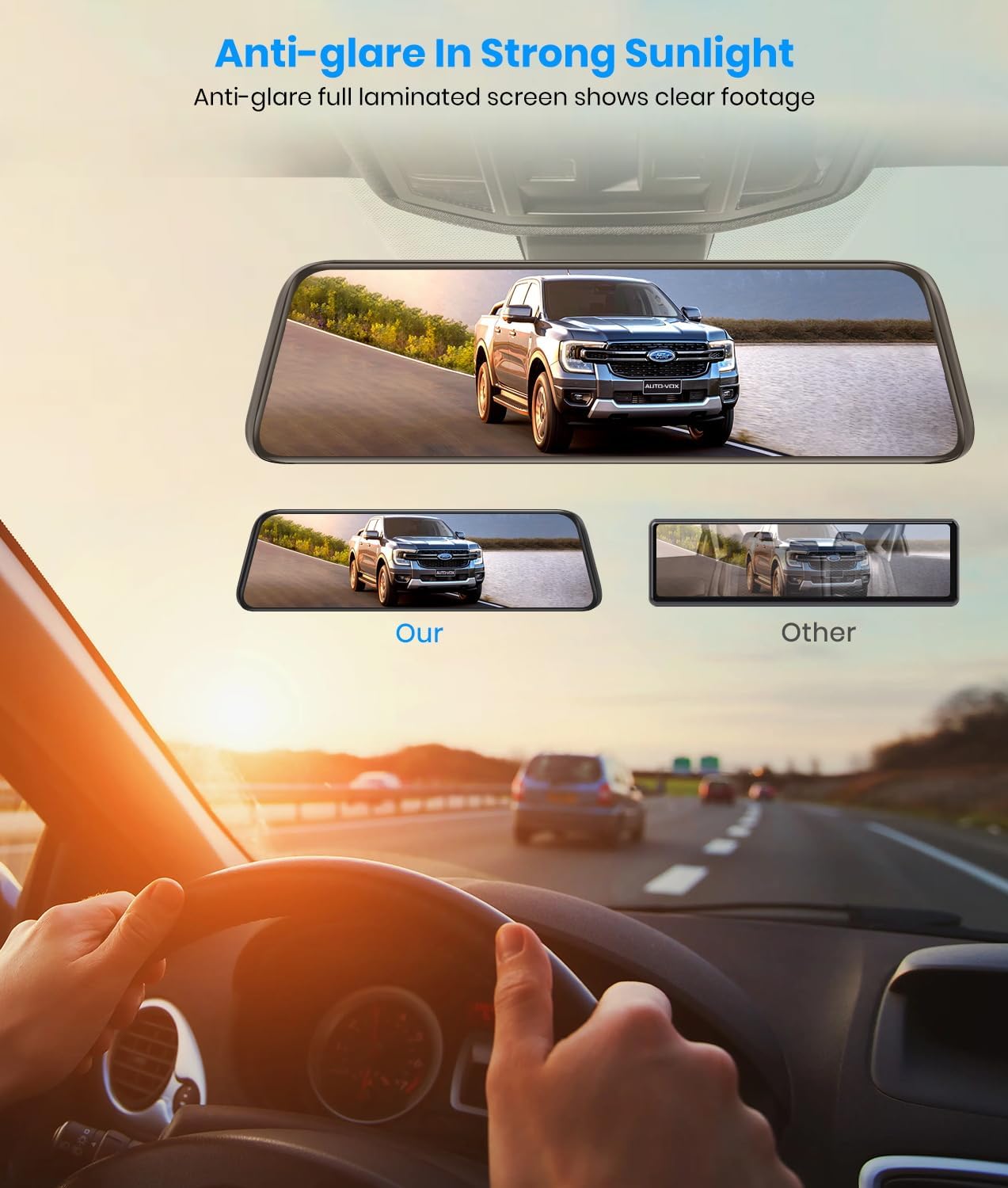 Detalle de AUTO-VOX T9PRO Rear View Mirror Dash Cam