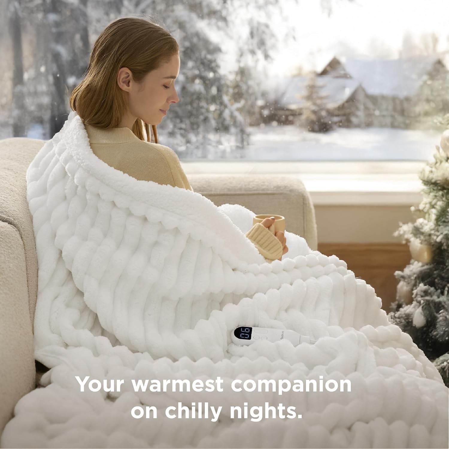 Detalle 2 de Bedsure Heated Throw Blanket, 50 x 60 Inches