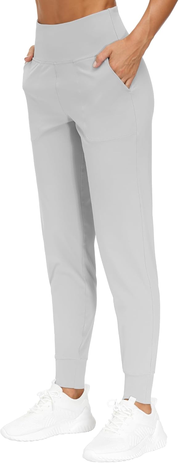 Detalle de THE GYM PEOPLE Damen Jogginghose – Lang, High Waist, Leichte Sportleggings