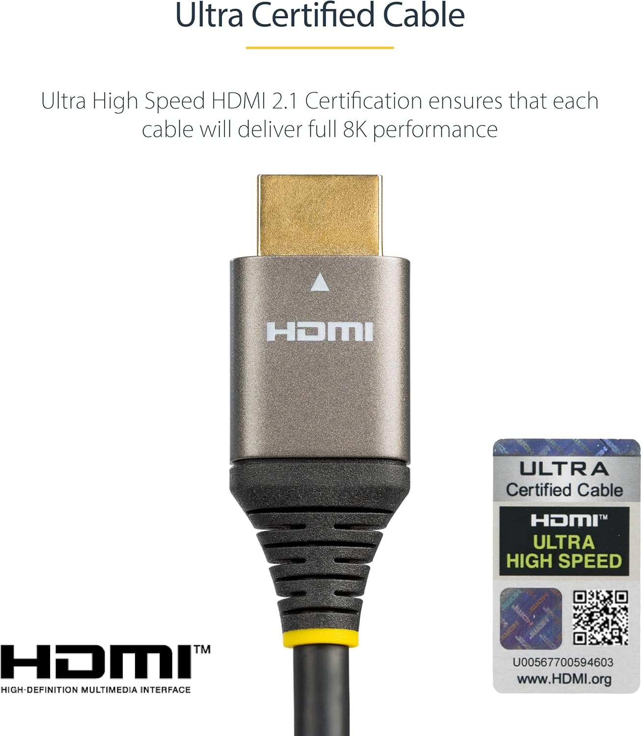 Thumbnail 4 de StarTech.com 3ft (1m) HDMI 2.1 8K Certified Ultra High Speed cable (48Gbps) with HDR10+ eARC – HDMM21V1M