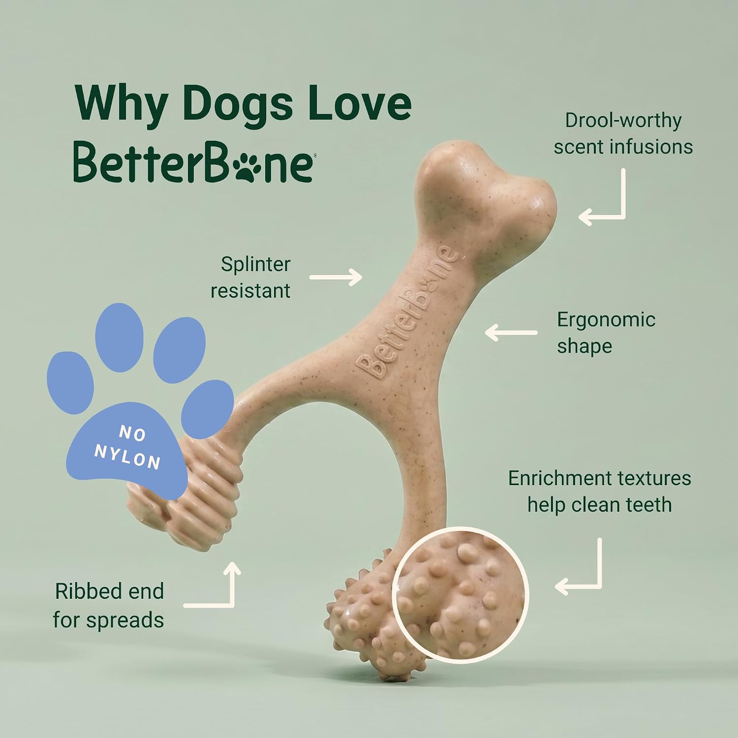 Thumbnail 1 de BetterBone Hard-Small-Classic 犬用噛むおもちゃ、硬密度・ナイロン不使用・ブルー
