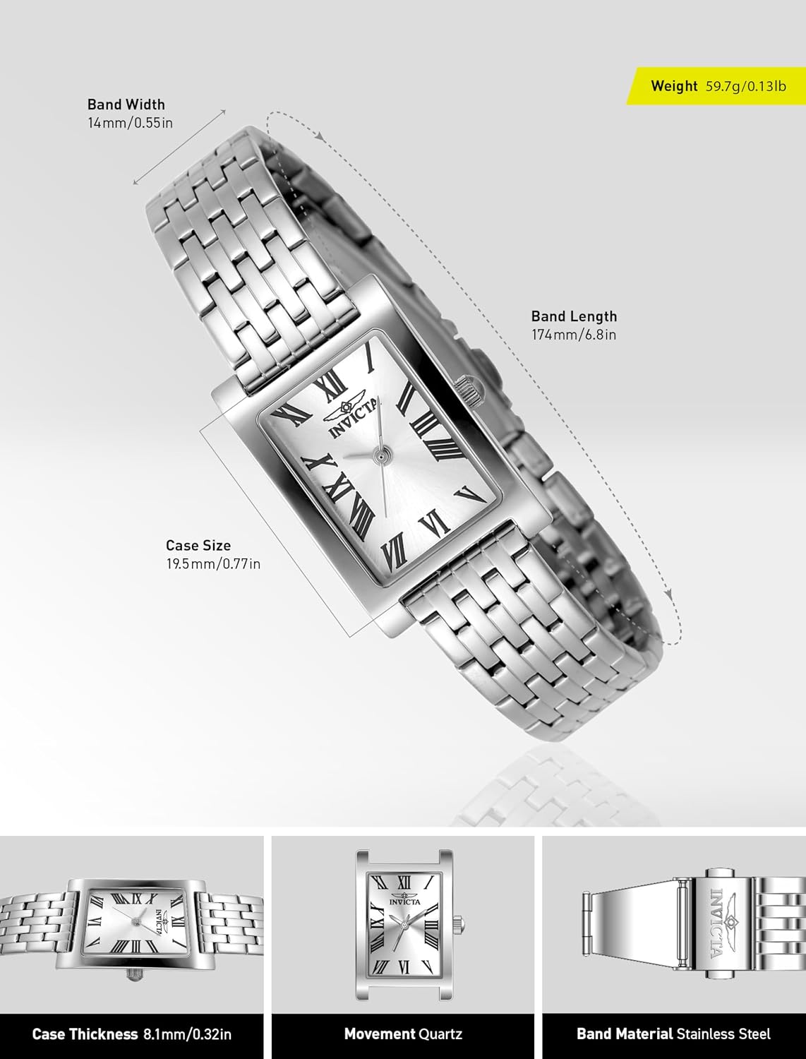 Thumbnail 3 de Invicta Angel | Montre femme 19 mm en acier inoxydable, mouvement quartz