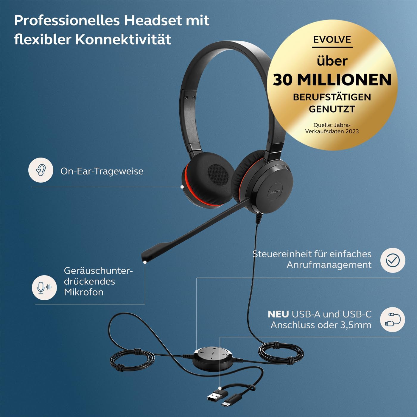 Thumbnail 1 de Jabra Evolve 30 II USB-Headset