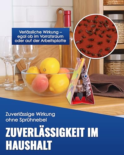 Detalle 2 de PIC Fruchtfliegenfalle Küche – 4 Klebefallen, 2 Lockstoffe, Obstfliegenfalle für Innenräume