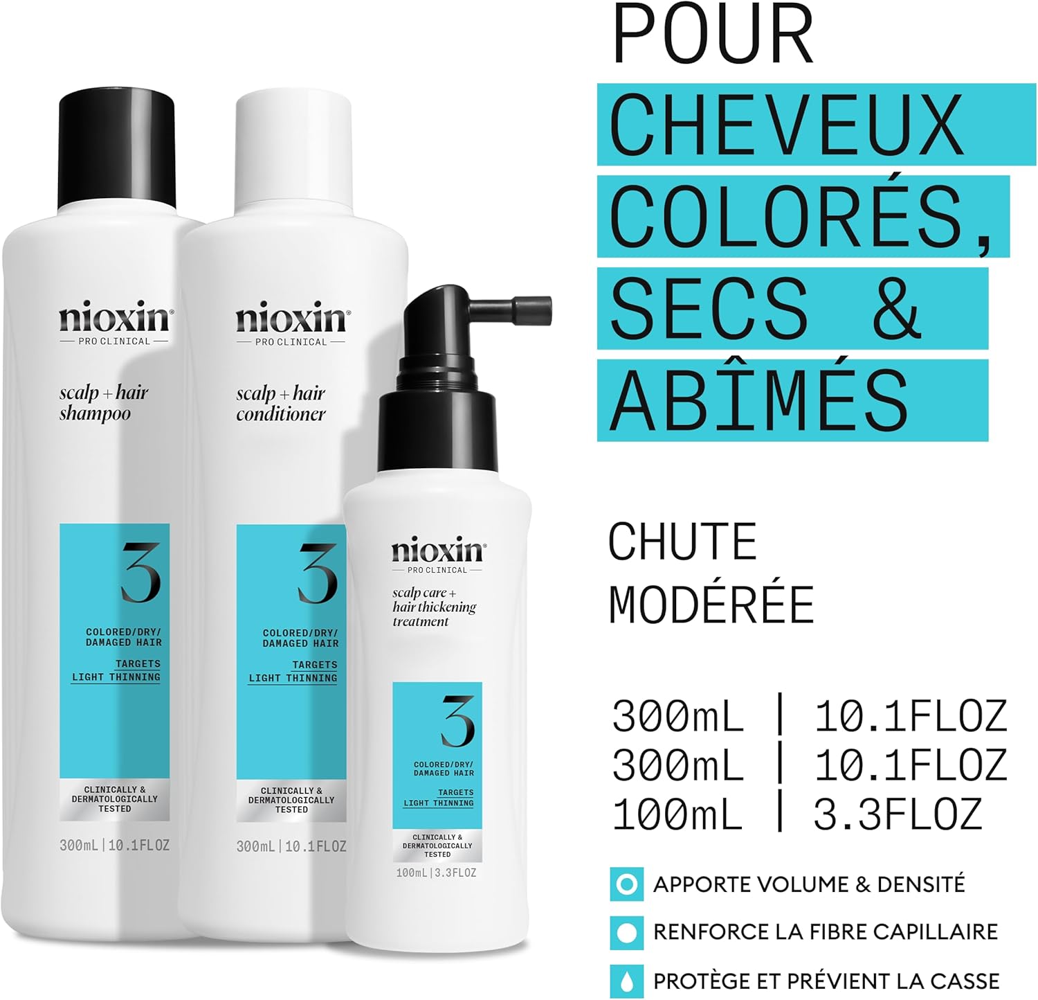 Thumbnail 1 de NIOXIN System 3 – Kit shampoing, après-shampoing et soin pour cheveux colorés, secs et abîmés