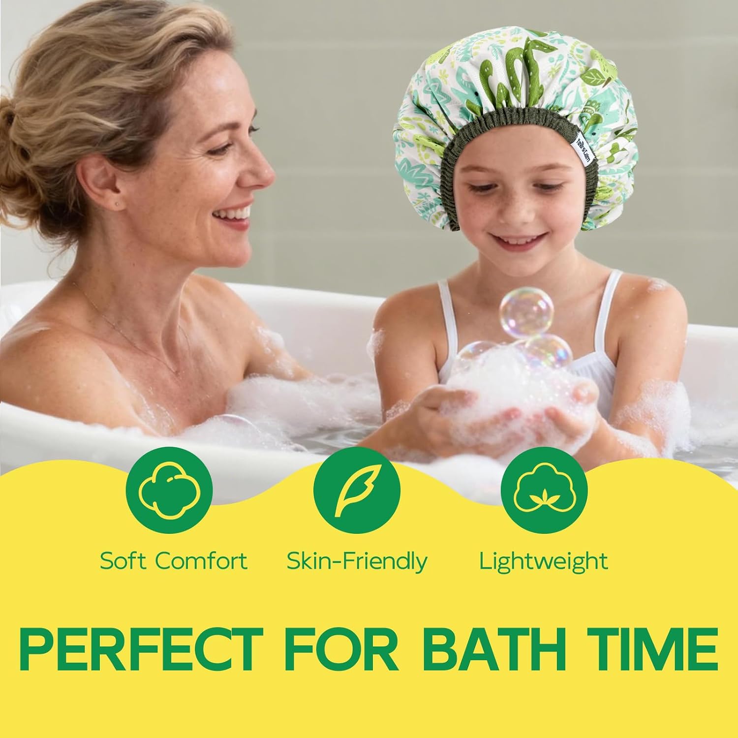 Detalle 2 de Years calm Kids Reversible Shower Cap, Waterproof Double-Layer Design