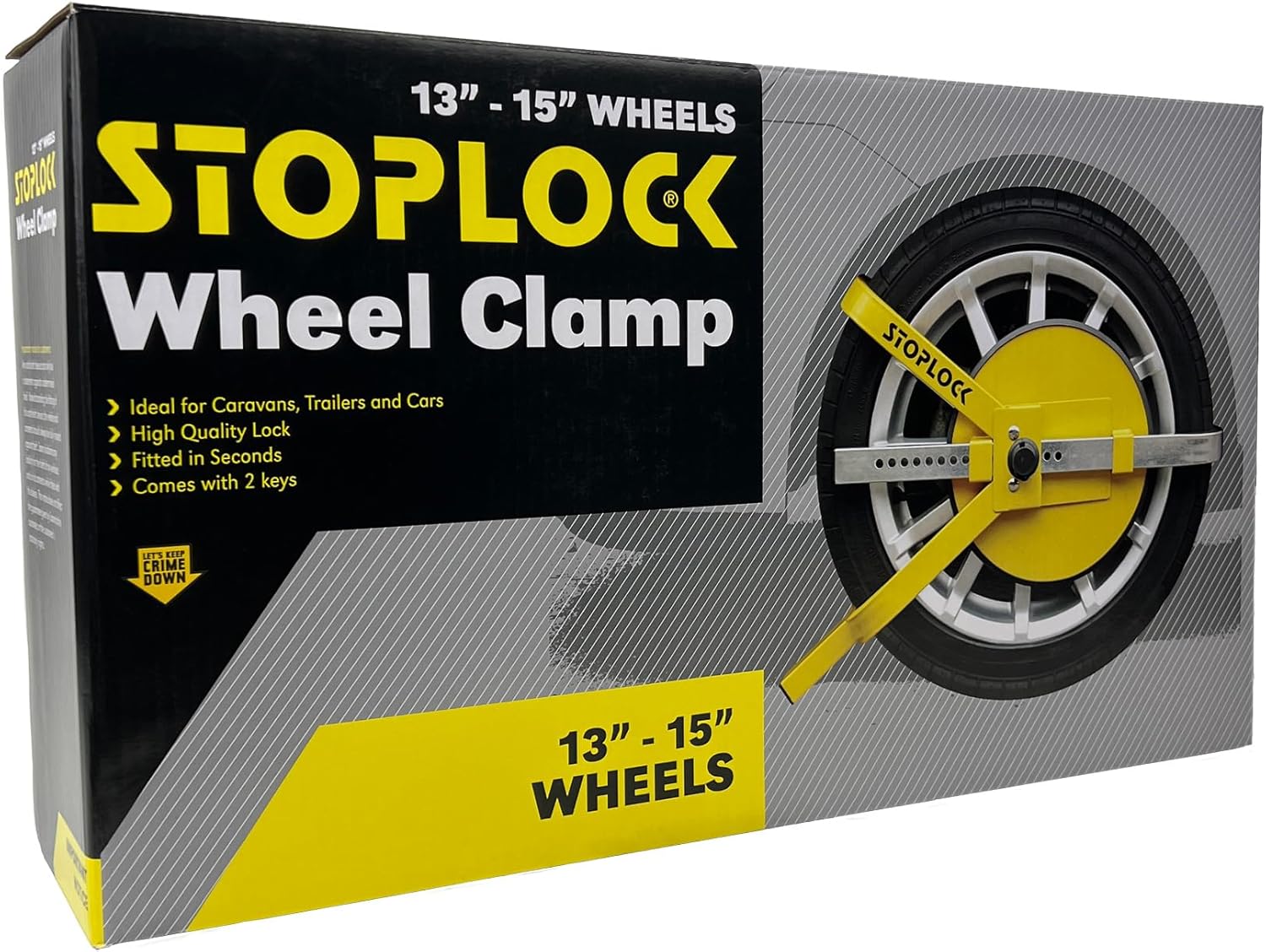 Thumbnail 1 de Stoplock Wheel Clamp HG 400-00 anti-theft lock for small-wheel cars, caravans and trailers (yellow)
