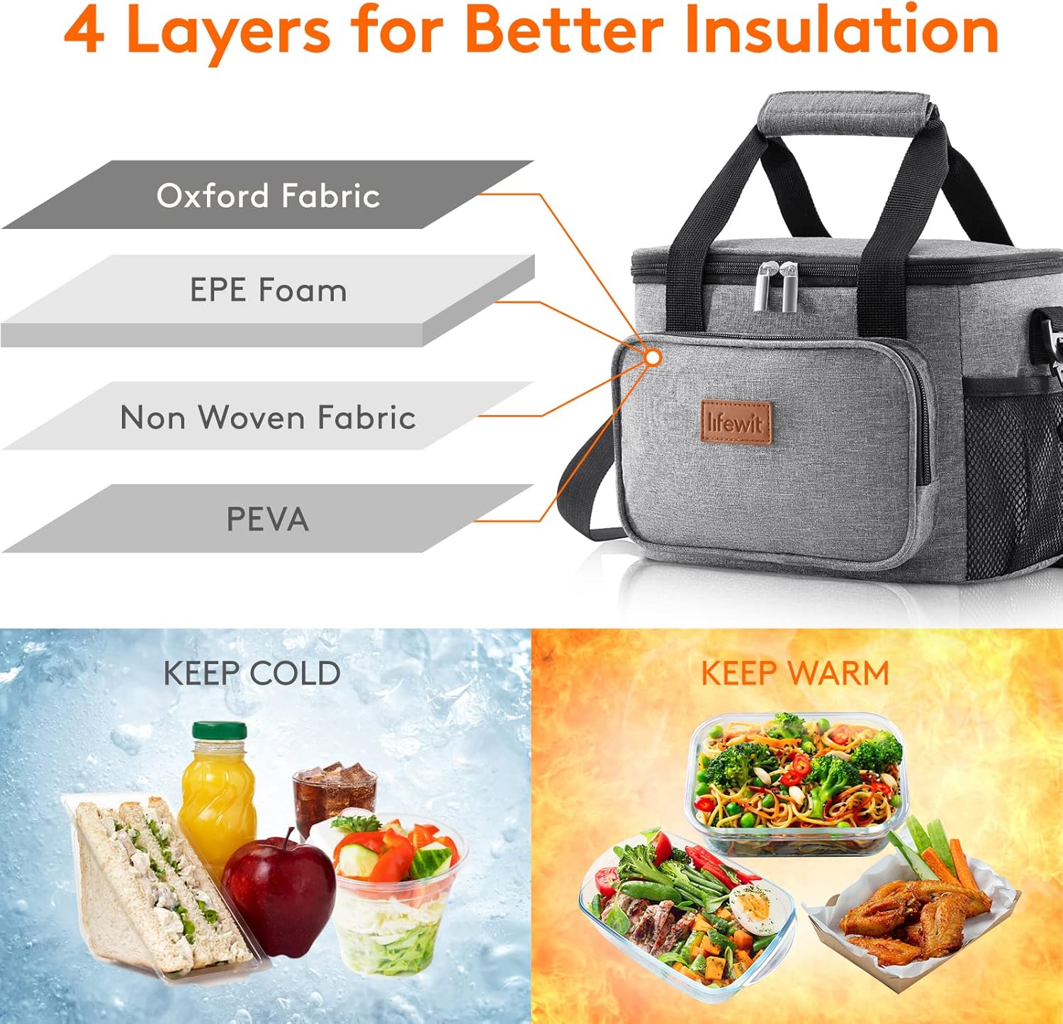 Thumbnail 1 de Lifewit Sac isotherme repas 9 L (jusqu’à 12 canettes) gris