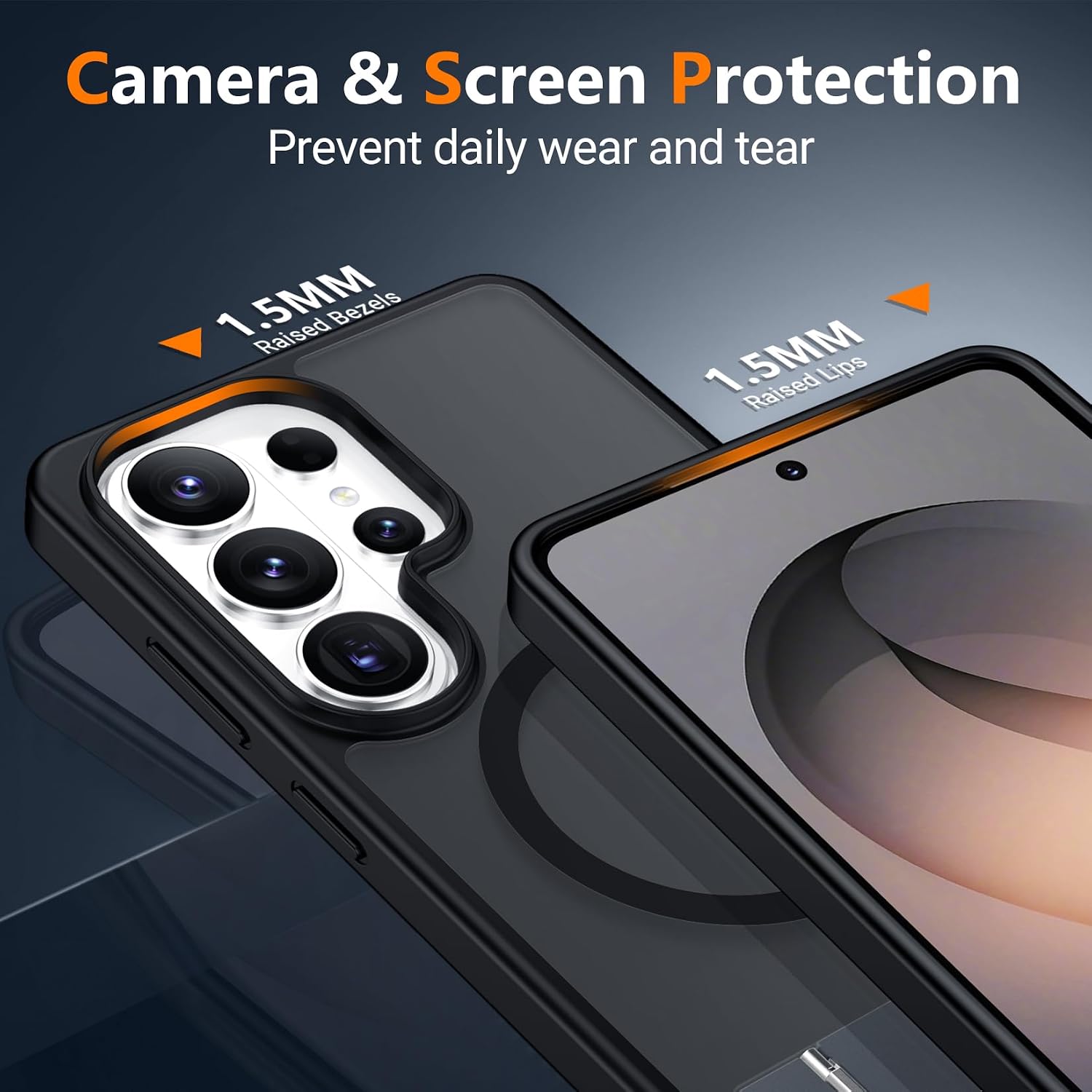 Detalle 2 de SPIDERCASE Magnetic Case for Samsung Galaxy S26 Ultra 6.9" — Built-in Invisible Kickstand, MagSafe Compatible, Translucent Matte Slim