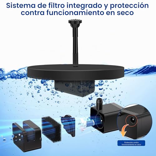 Detalle de Biling Fuente solar de 6 W para exterior con batería de 3000 mAh — 10 estilos de fuente para estanques y jardines