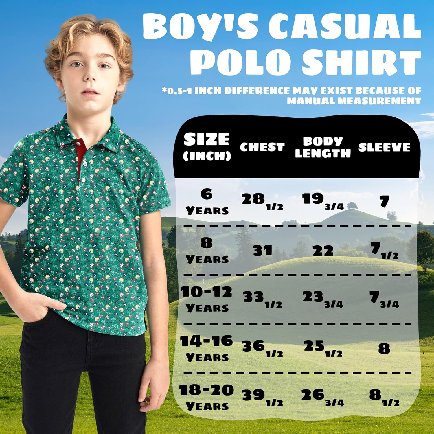 Thumbnail 6 de Boys' Golf Polo Shirt, UPF 30+