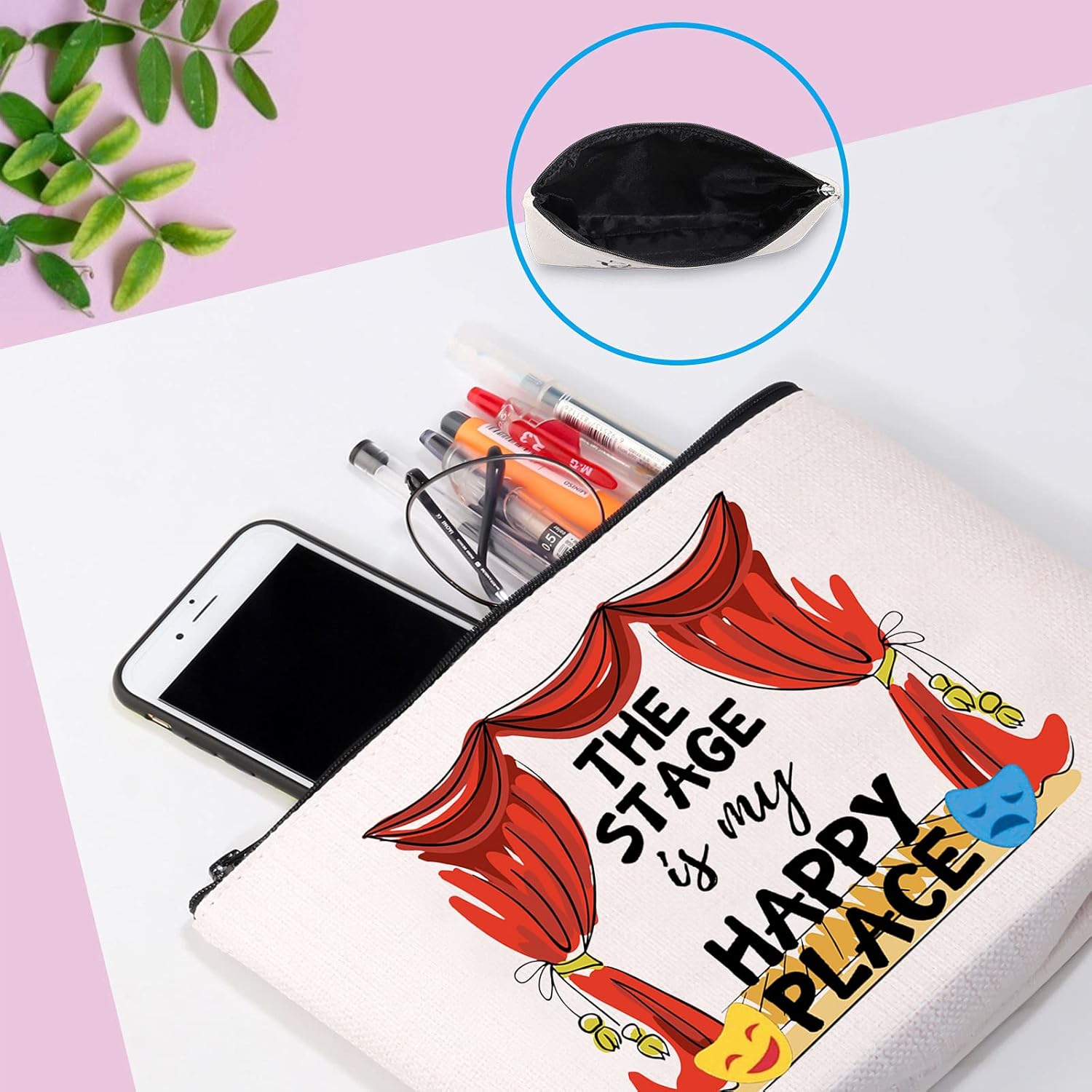 Thumbnail 4 de Performer Gift Broadway "The Stage Is My Happy Place" cosmetic bag 🎭