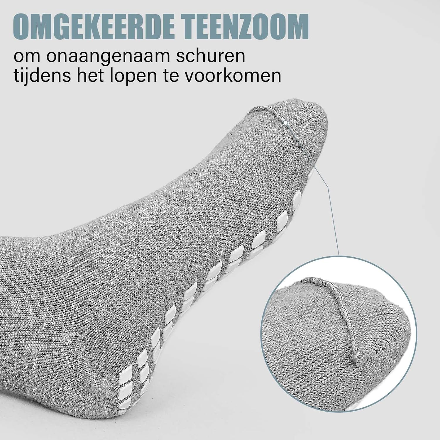Detalle 2 de ZFSOCK diabetische antislipsokken van katoen, extra breed en zonder elastische band