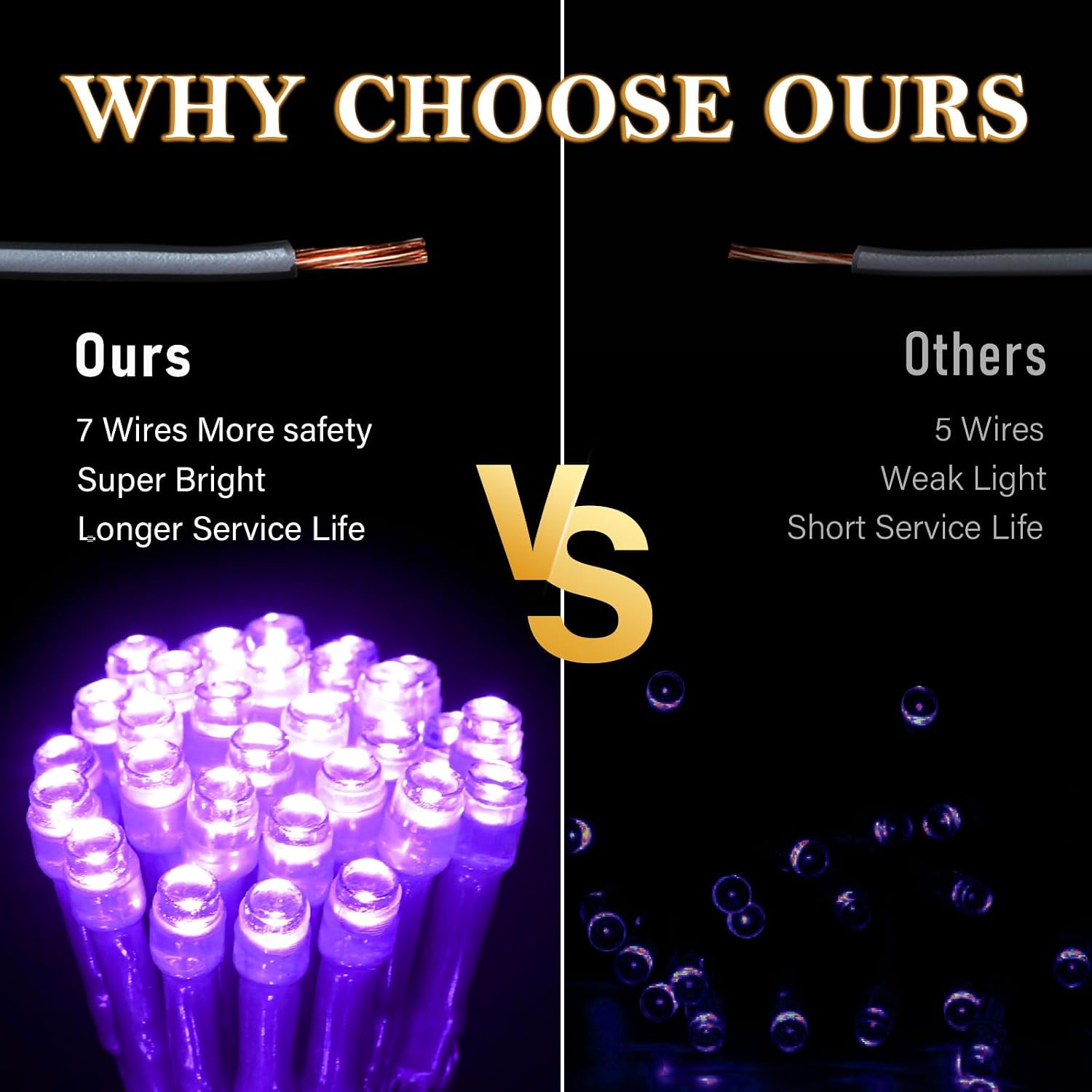 Thumbnail 1 de Dalugo Purple Battery Fairy Lights (3m, 30 LED) with 6h Timer, IP65 Waterproof