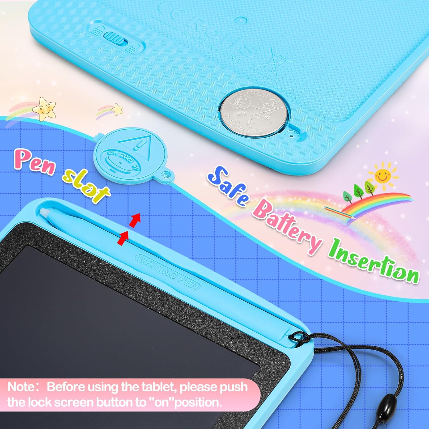 Detalle de Party Bag Fillers for Kids: 12-Pack 6.5 Inch LCD Drawing Tablets – Durable, Mess-Free Fun for 3–8 Year Olds