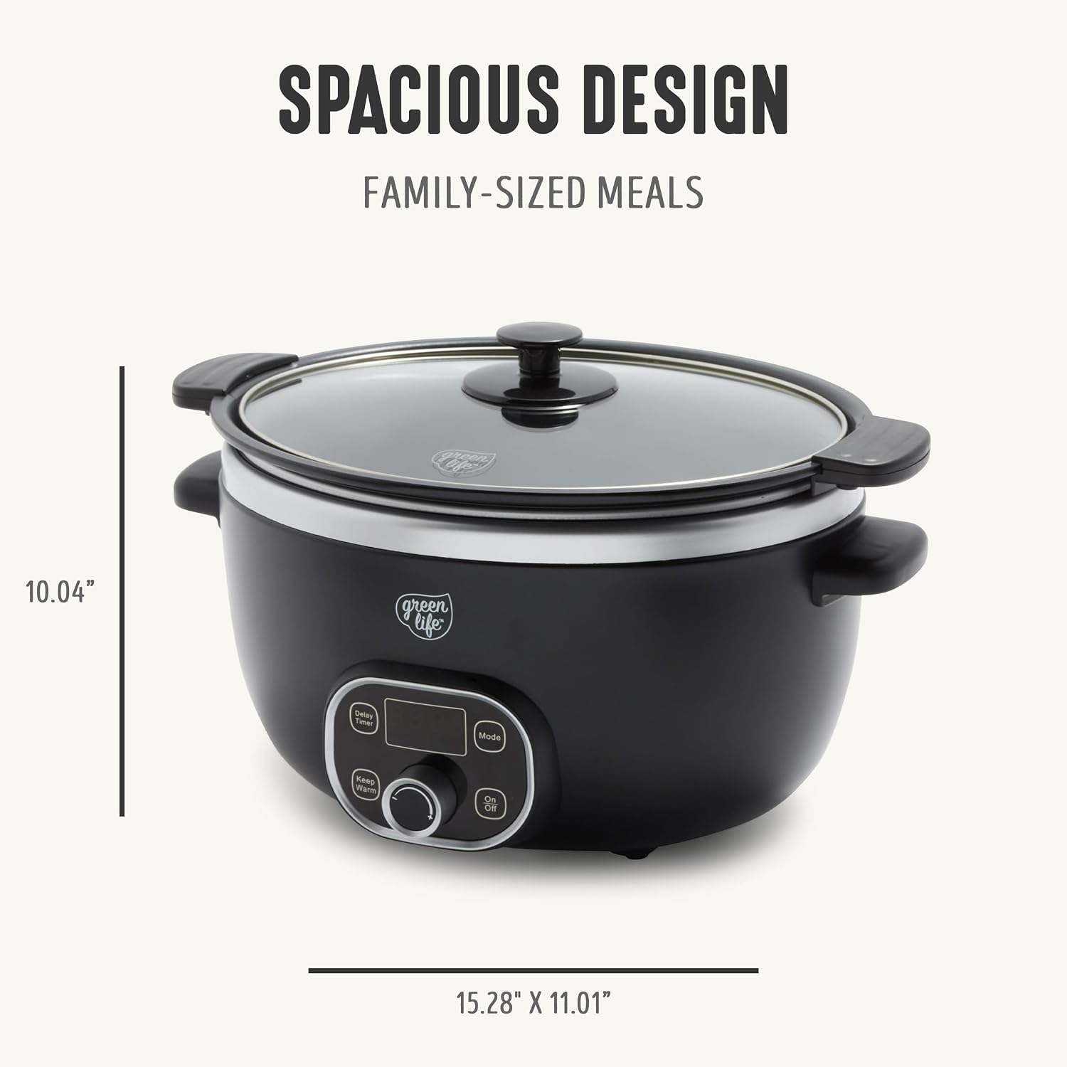 Detalle 2 de GreenLife 6QT Slow Cooker PFAS-Free Ceramic Crock 🍲