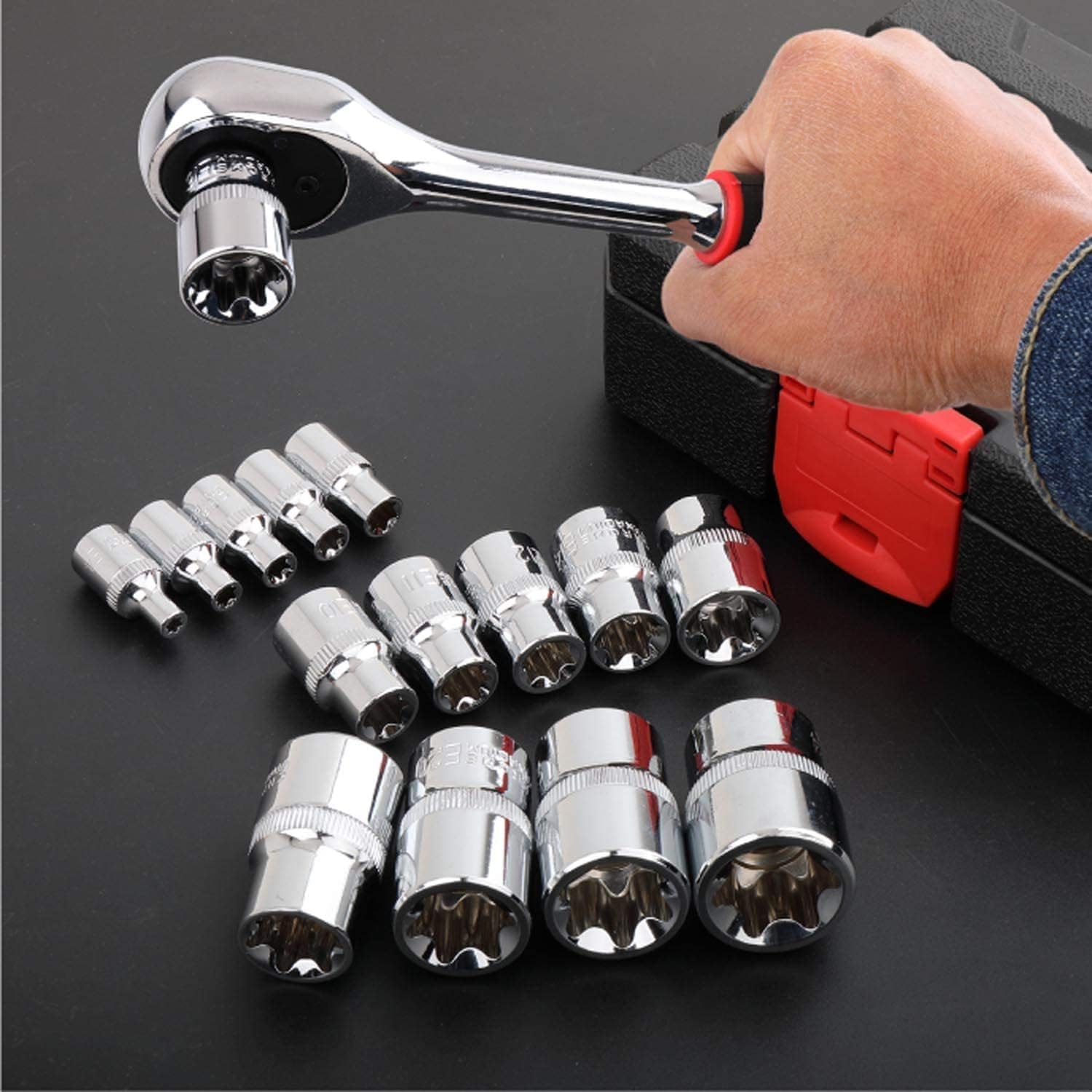 Thumbnail 4 de LSLANSOON 50BV30-E-Torx-HRC42-48 E-Torx Socket Set, 14-Piece
