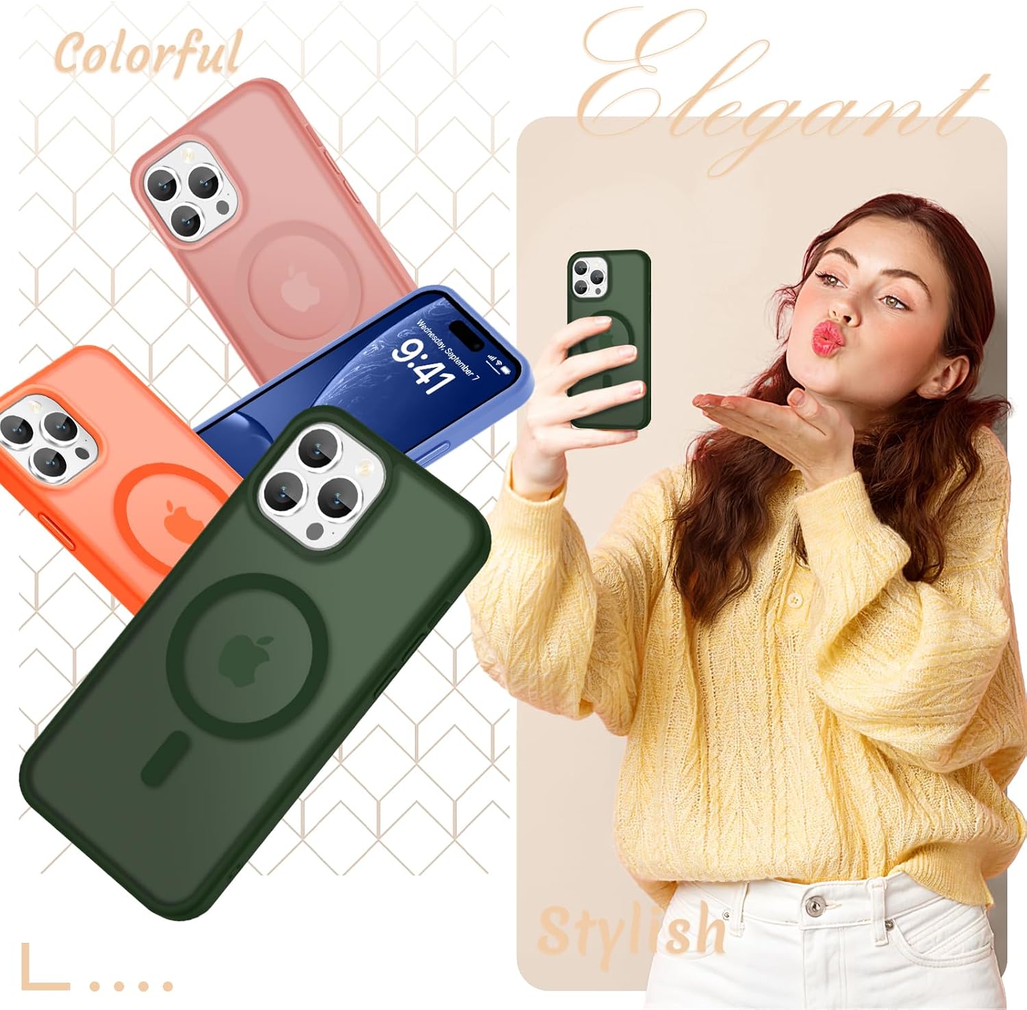 Thumbnail 6 de YENAPOON iPhone 14 Pro Case, Sage Green