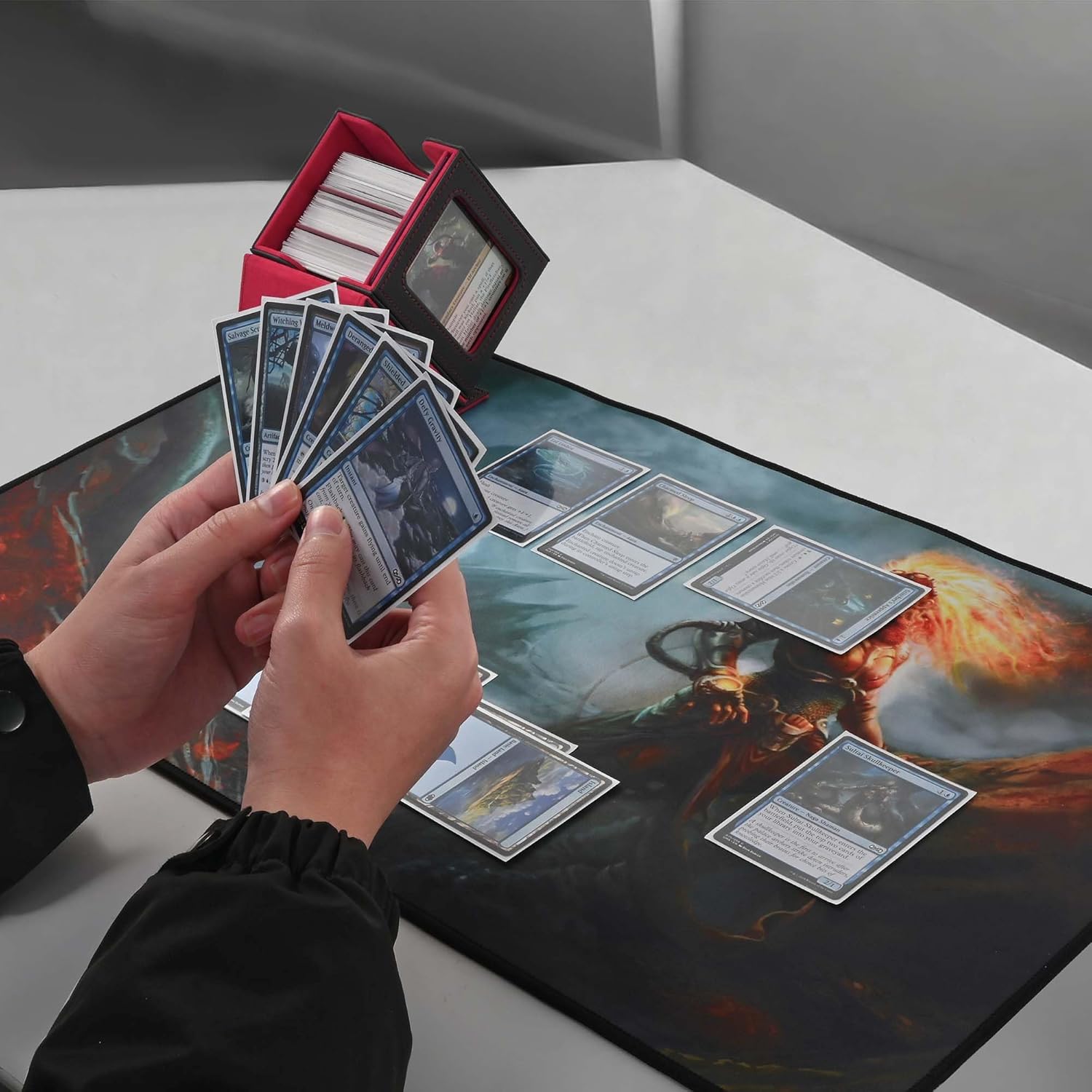 Thumbnail 6 de ZLCA MTG Deck Box mit Commander Display – Premium Aufbewahrung für 100+ Karten (Black&Red)