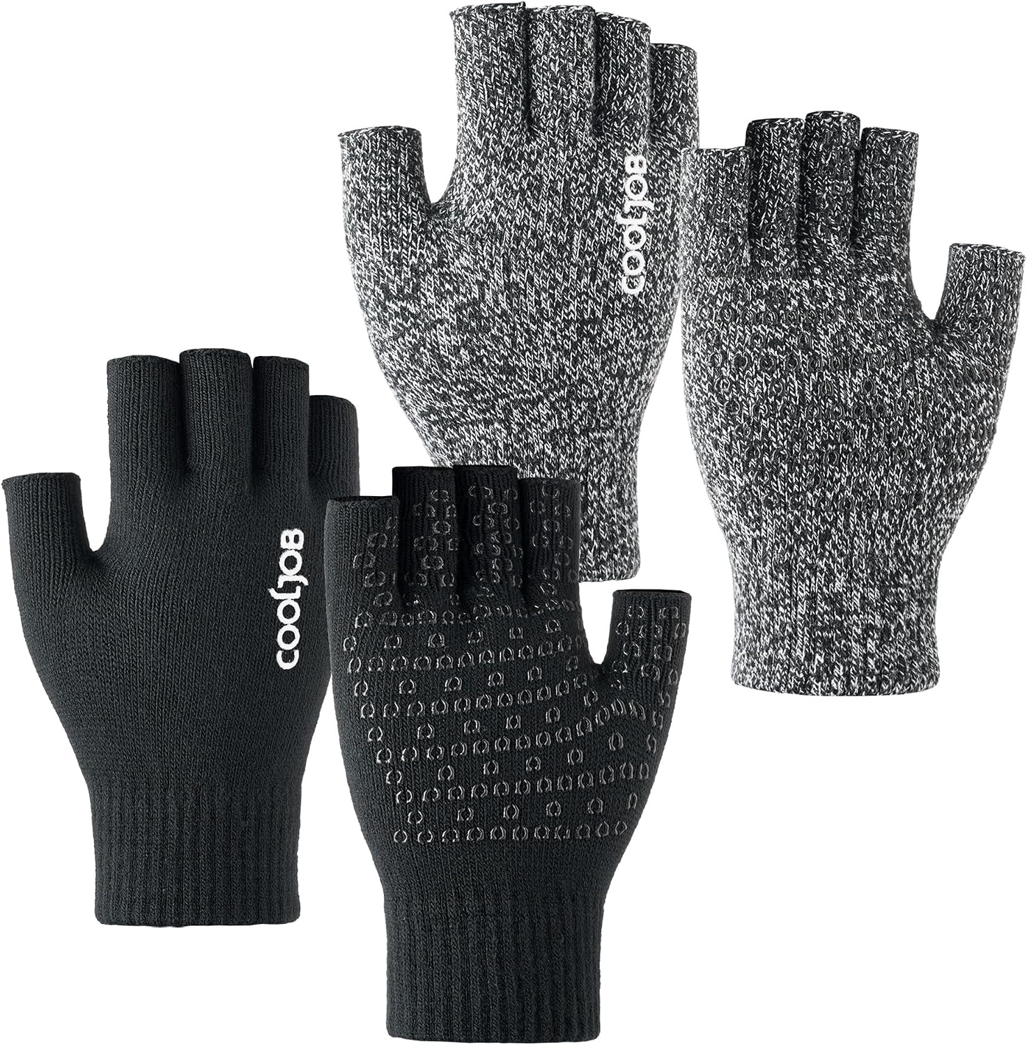 Thumbnail 6 de COOLJOB Winter Fingerless Thermal Gloves, 2 pairs