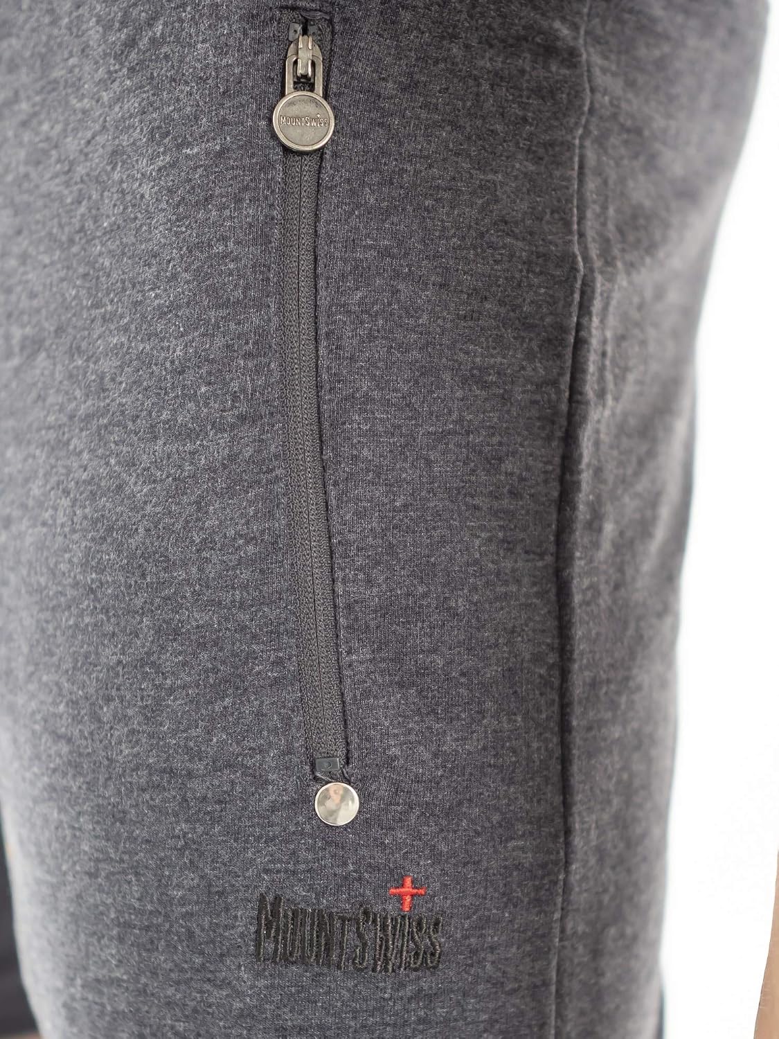 Detalle de Mount Swiss Liam I Kurze Freizeithose Herren – Freizeitsweatshorts mit Reißverschluss-Taschen