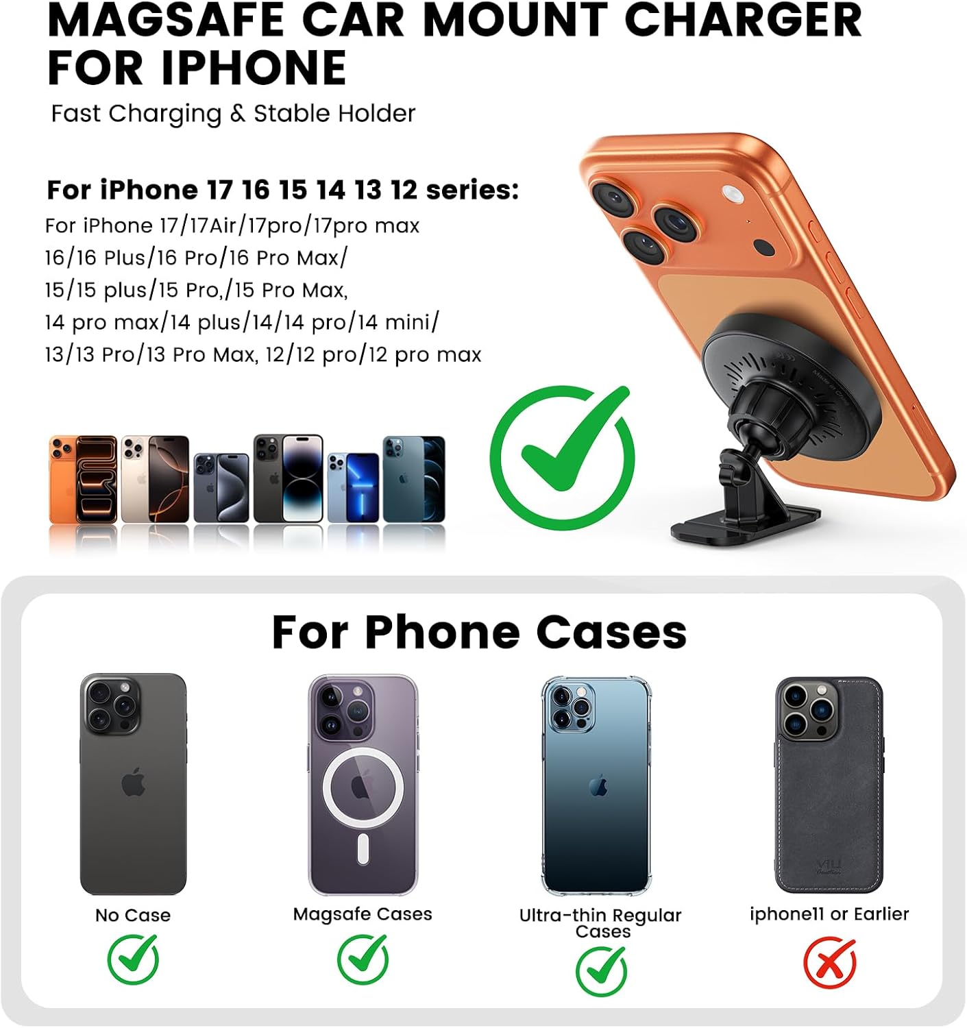 Thumbnail 4 de MagSafe Car Mount Charger 15W Wireless Car Charger