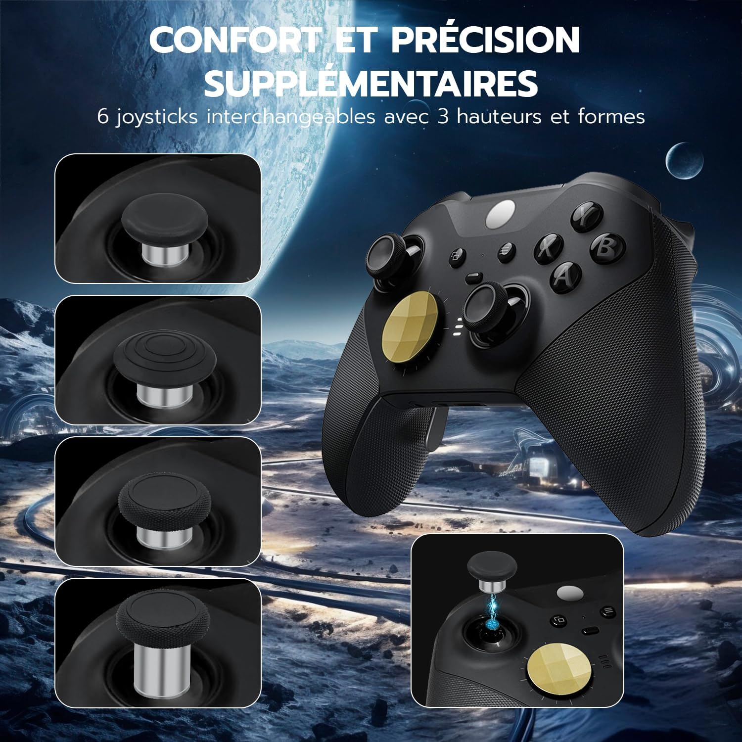 Thumbnail 1 de Kit Mcbazel 13 en 1 pour manette Xbox Elite Series 2 : thumbsticks, palettes et d-pads avec étui