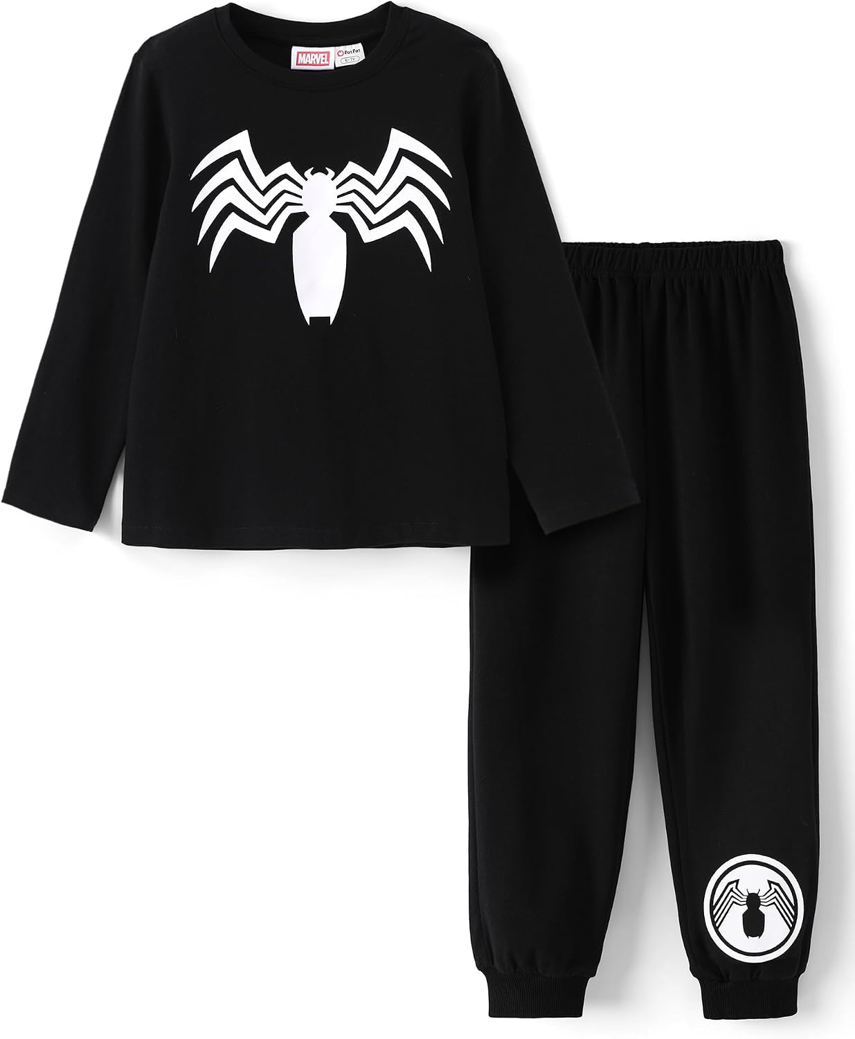 Detalle de Disney Marvel Teen Boy Long Crewneck Sweatshirt Pants Set, Spider-Man Graphic, Ages 2–9
