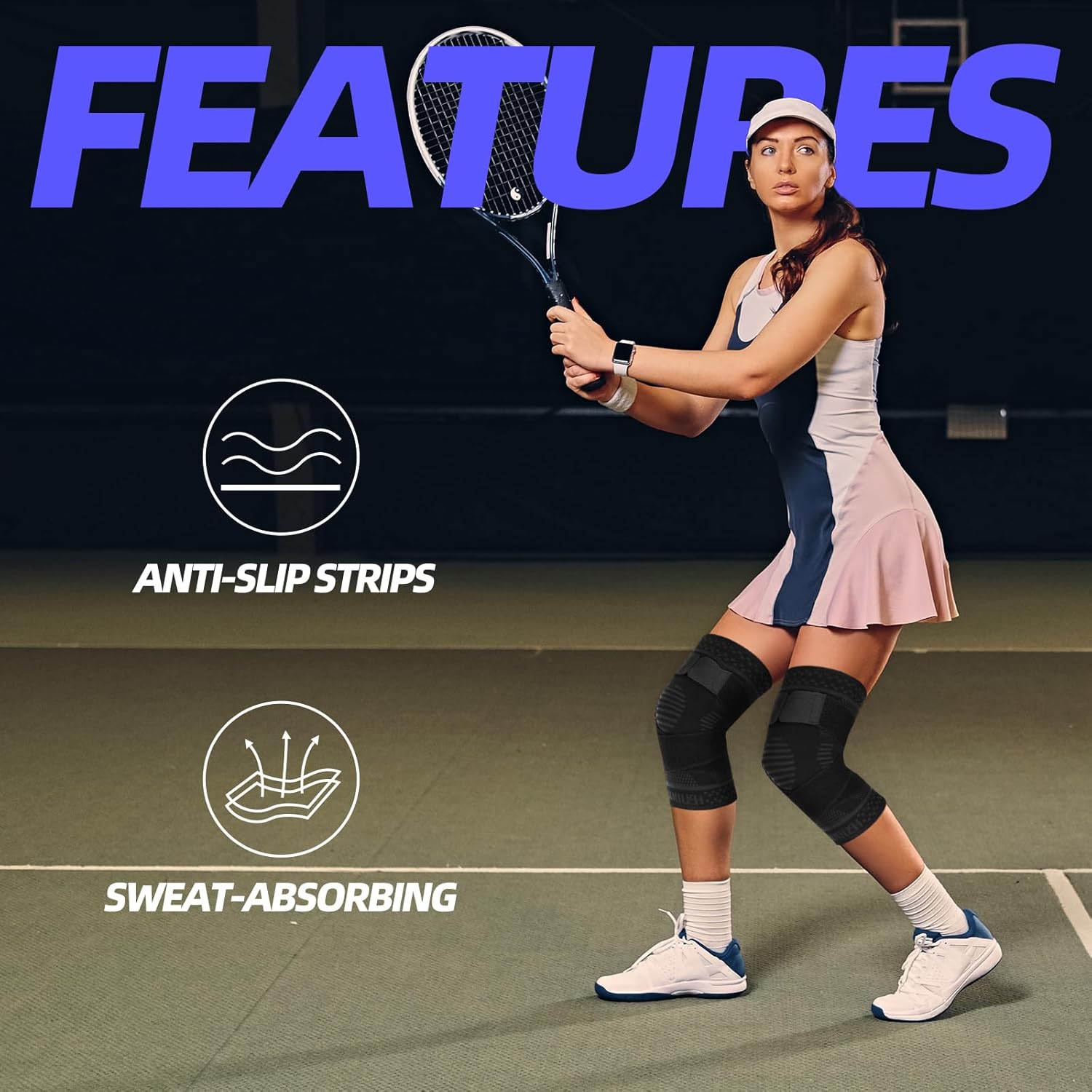 Thumbnail 5 de Lexniush Ginocchiera ortopedica a compressione per uomo/donna (XXL) – supporto per artrosi, menisco e allenamento