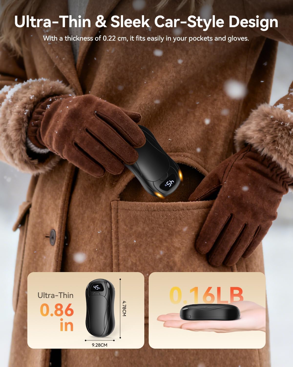 Detalle de Rechargeable Hand Warmers 6000mAh LED Display ♨