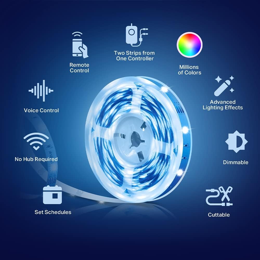 Detalle 2 de Tapo TL61-5 Dimmable Multicolour LED Strip Light (5m) with App and Voice Control