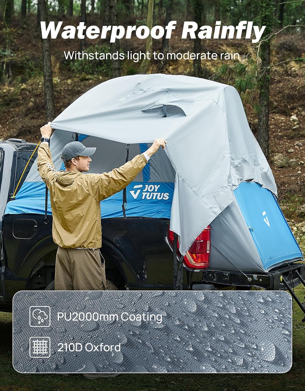 Thumbnail 1 de JOYTUTUS Truck Tent for 5.0–5.2 ft Beds with Rainfly and Aluminum Poles