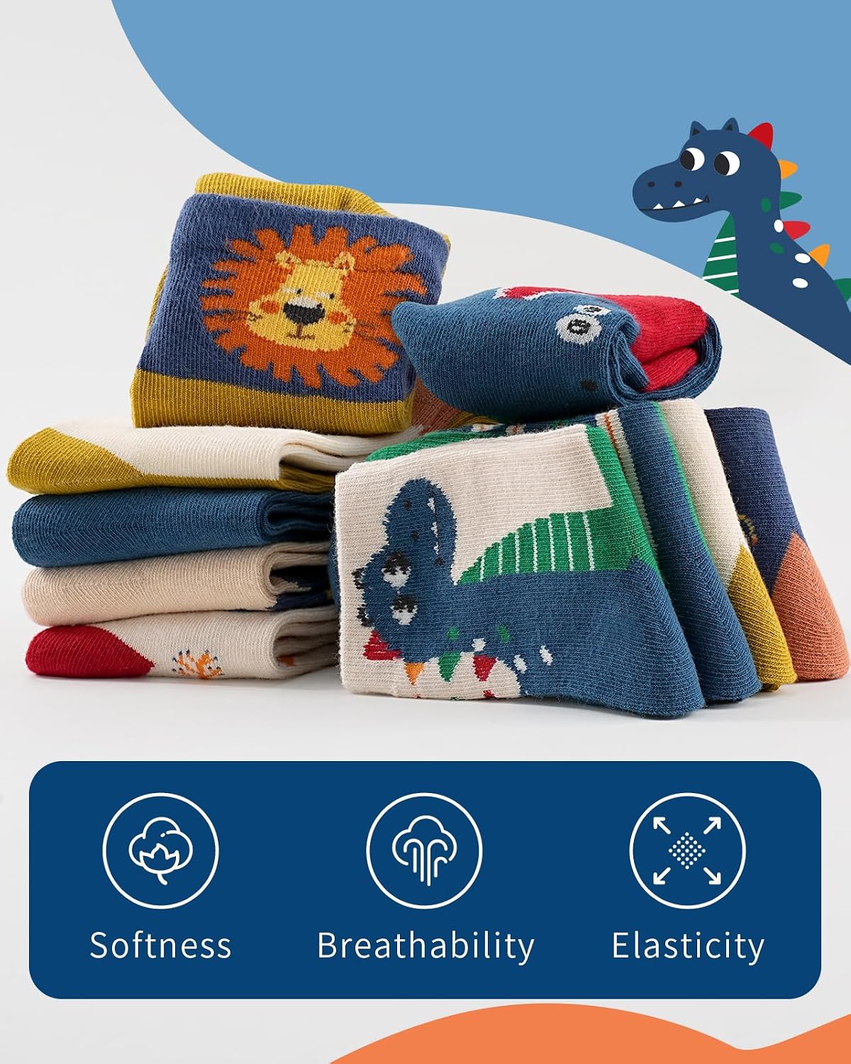 Detalle de Kyopp Funny Socken 10er Set für Kinder