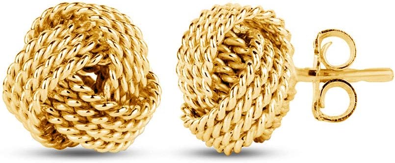 Detalle de LeCalla Love-Knoten Ohrring – 925 Sterling Silber, leicht verdreht