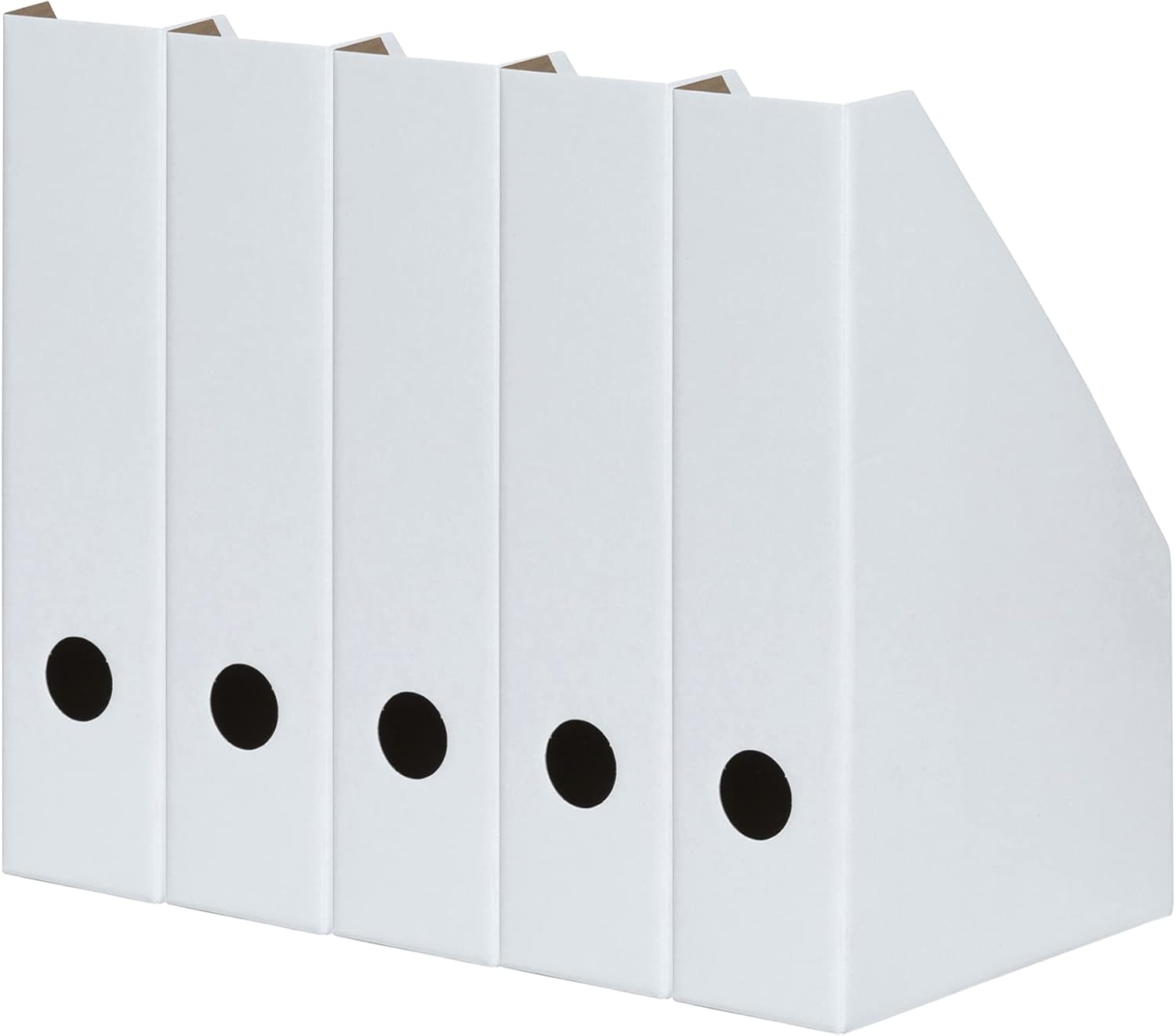 LANDRÉ Stehsammler A4 – 5er-Pack, 7 cm Breite, Weiß, aus stabilem Karton