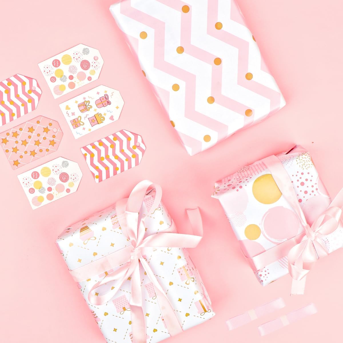 Thumbnail 4 de HBell Pink wrapping paper rolls 43cm
