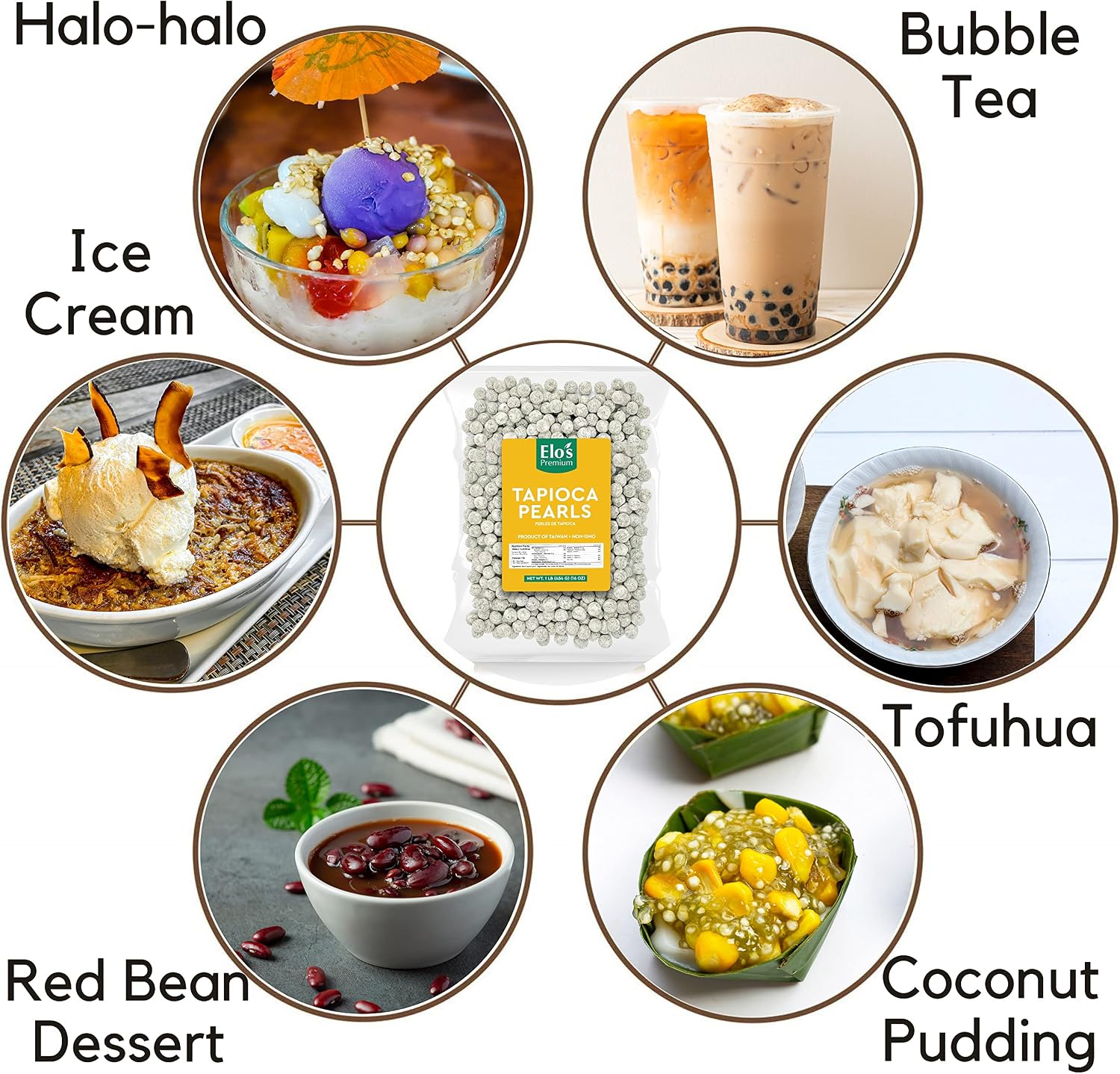 Detalle de Elo’s Premium Instant Tapioca Pearls, 1 lb for Bubble Tea