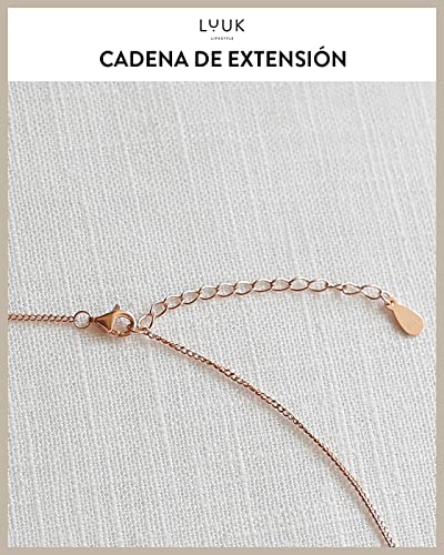 Thumbnail 6 de LUUK LIFESTYLE collar de plata de ley 925 con colgante trébol de cuatro hojas y baño oro rosa