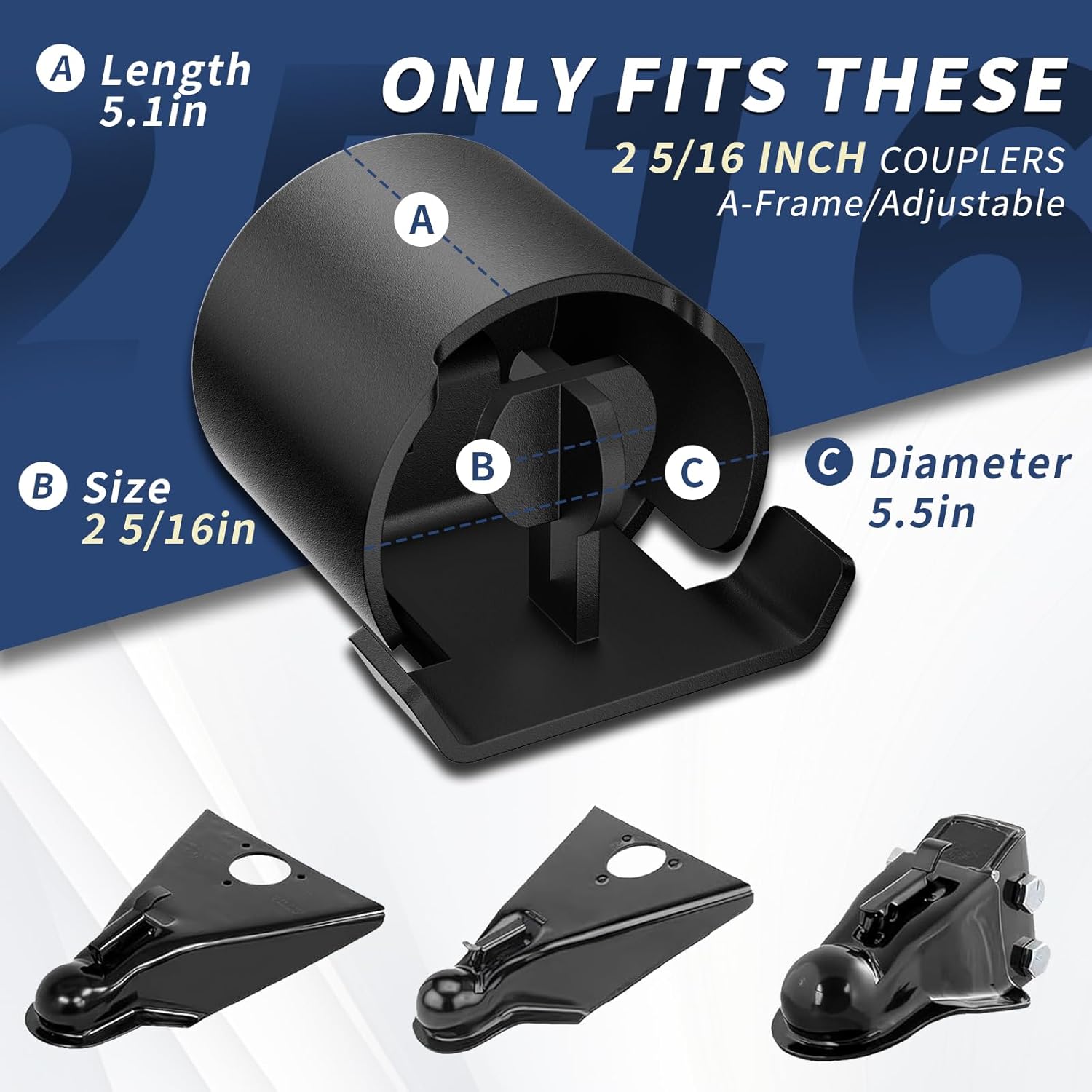 Thumbnail 2 de NUOVEPE 2 5/16 Inch Trailer Lock with Dual-Defense Vault Seal