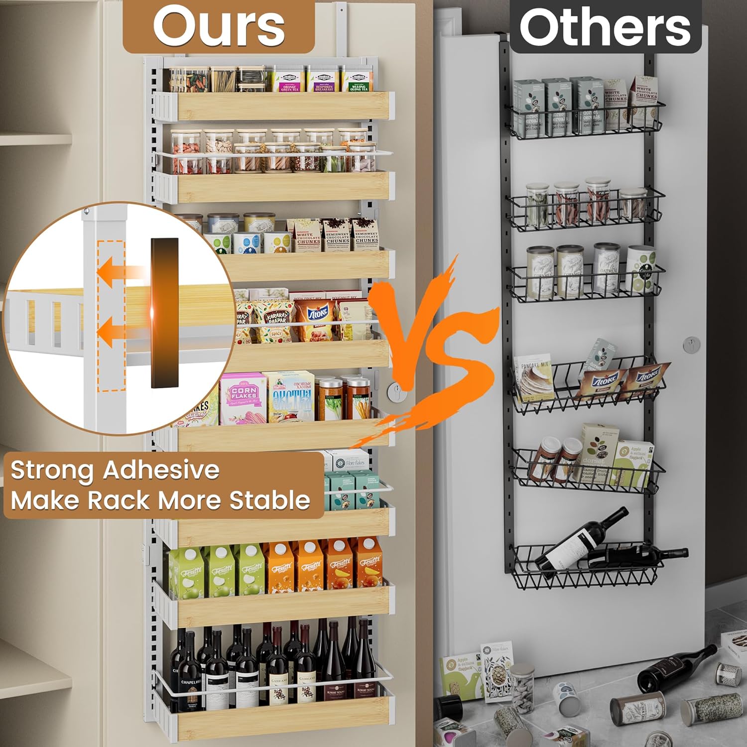 Detalle 2 de POKIPO 8 Tier Over The Door Pantry Organizer (2-in-1 wall mount or hanging spice rack)