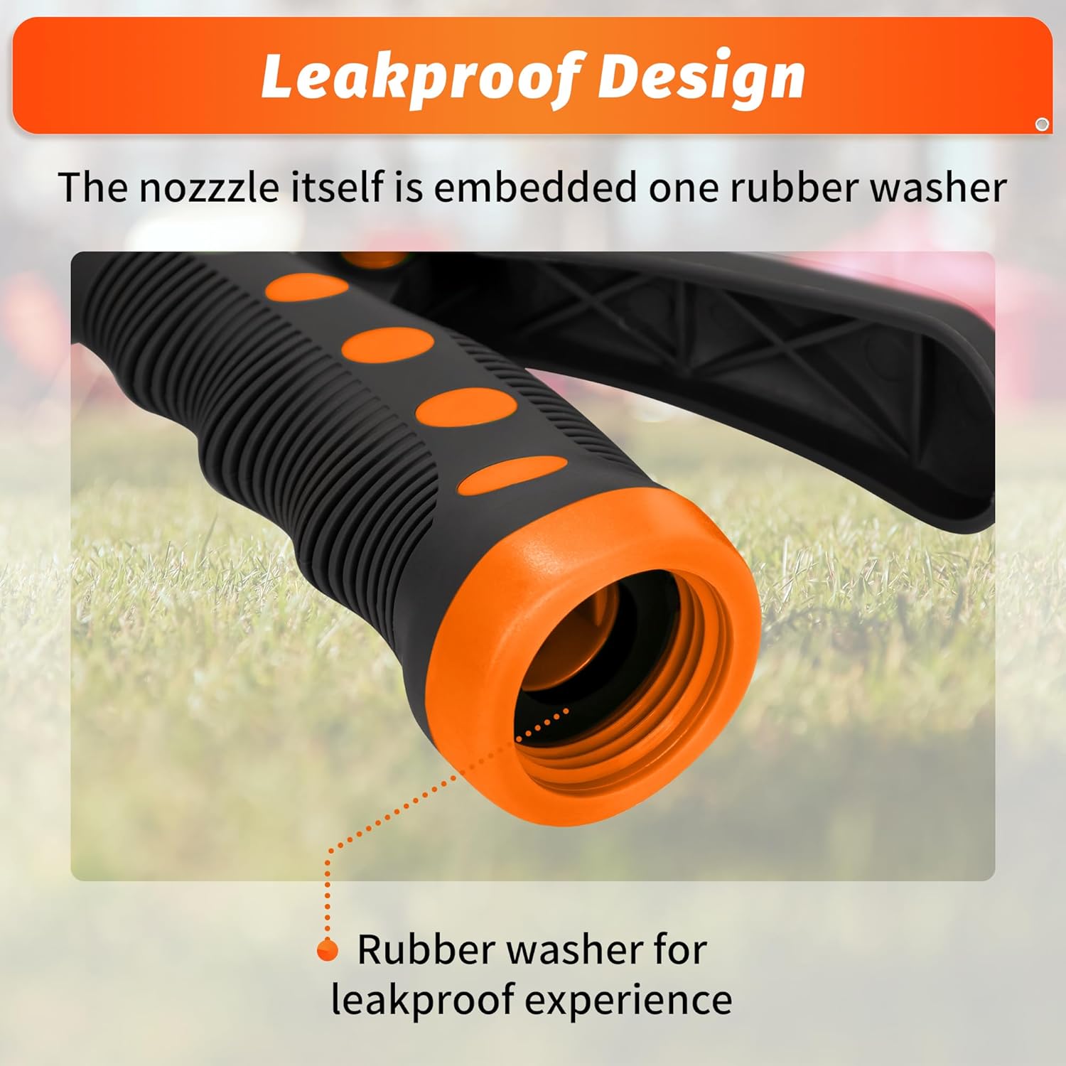 Thumbnail 4 de AUTOMAN Hose Pipe Spray Gun (7 Patterns) – anti-slip high pressure hose nozzle in orange