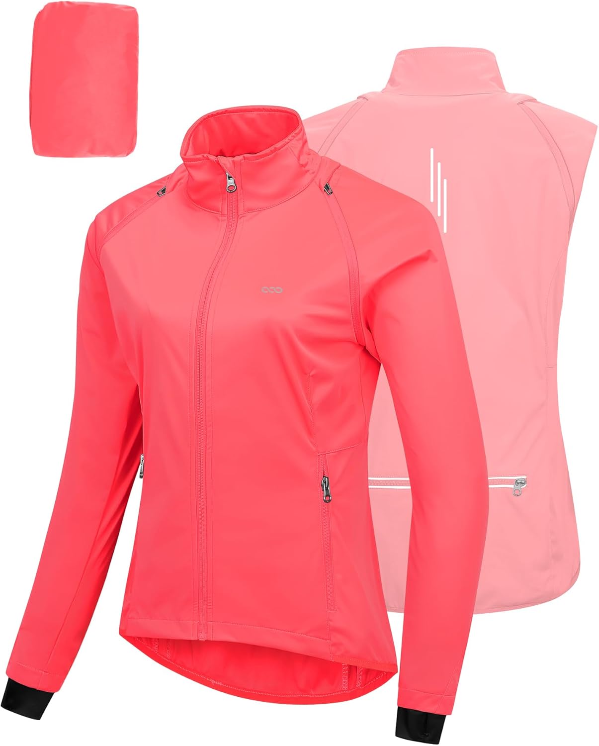 Detalle de 33,000ft Damen Fahrradjacke – Wasserdicht, atmungsaktiv, mit abnehmbaren Ärmeln