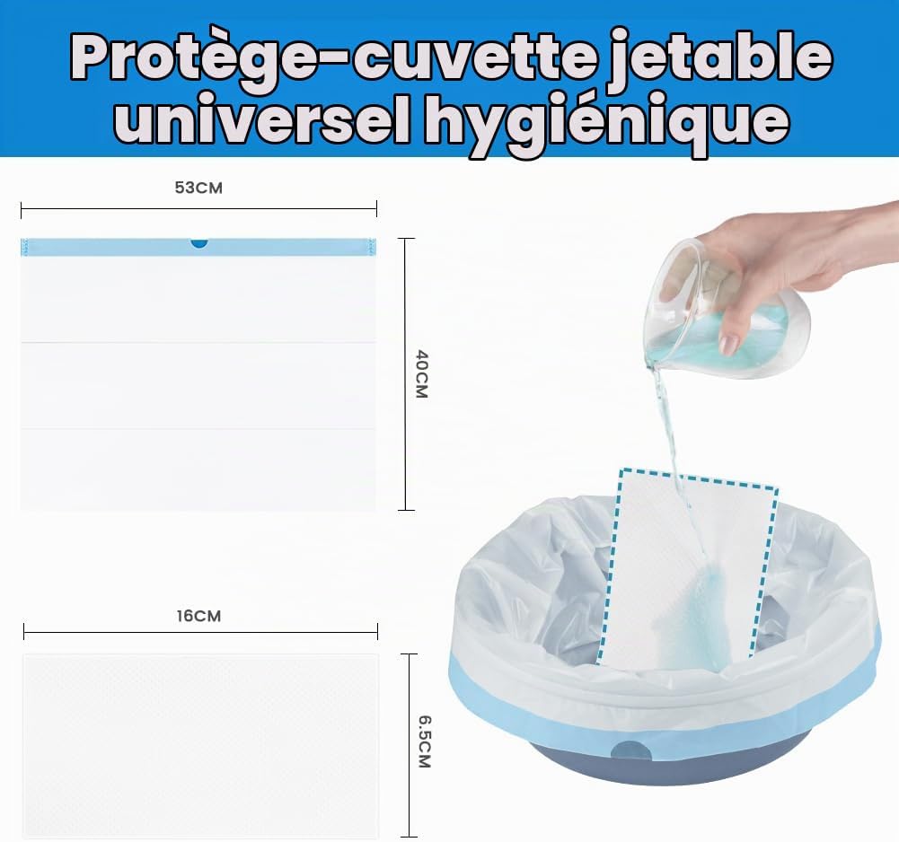 Detalle de ACWOO wegwerpinzetstukken voor toiletstoel met absorberende pads, 450 ml