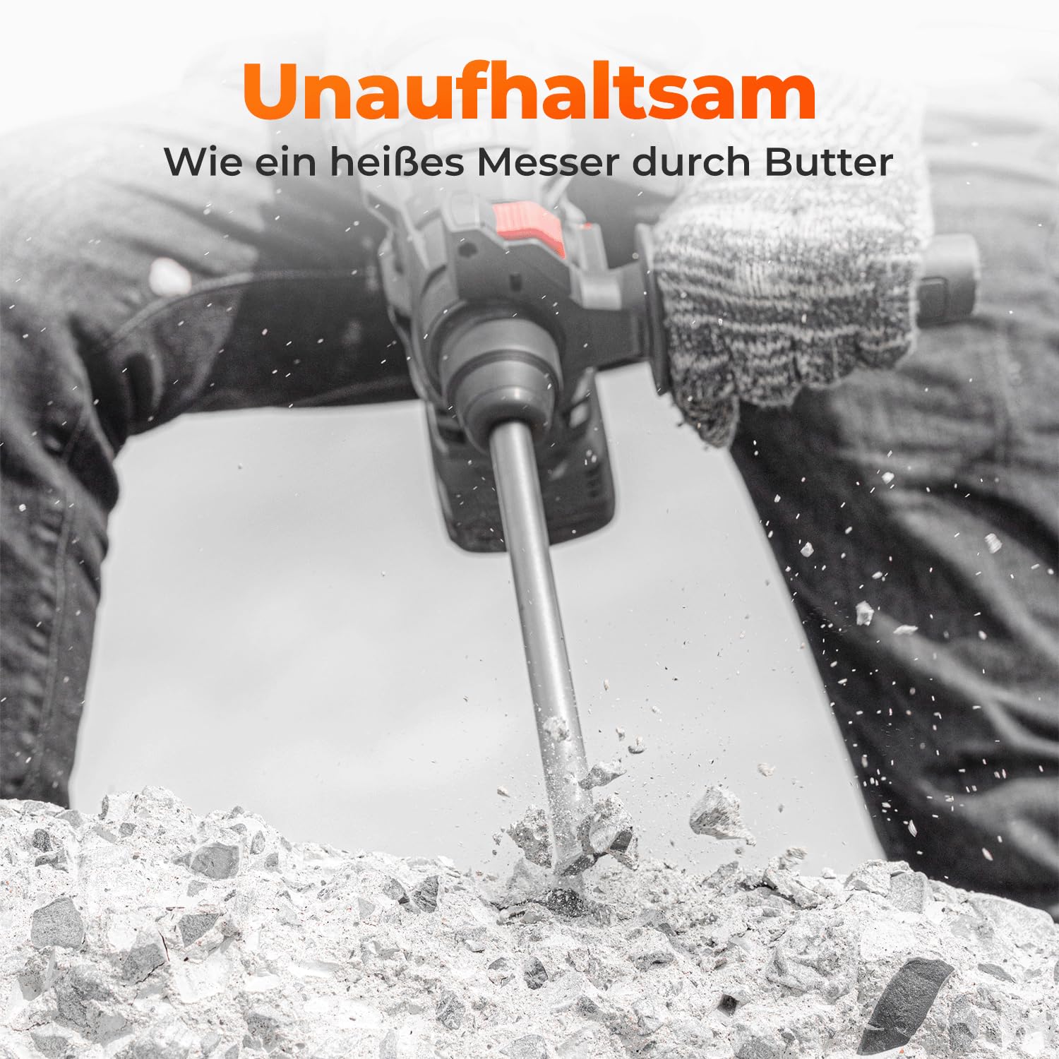 Detalle de BAUBECK SDS Max Meißel-Set LONG LIFE (4-tlg.) – 280 mm, angewinkelt und gerade