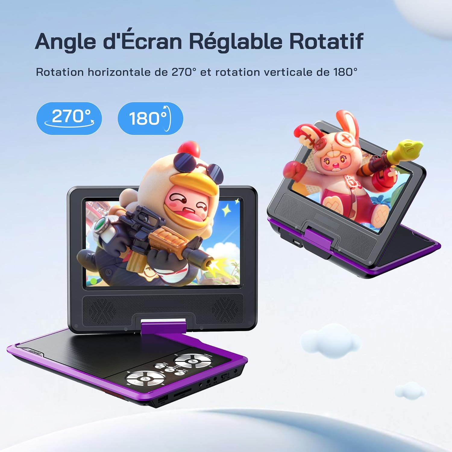 Thumbnail 1 de WOLFANG 9,5" Lecteur DVD Portable 6 heures