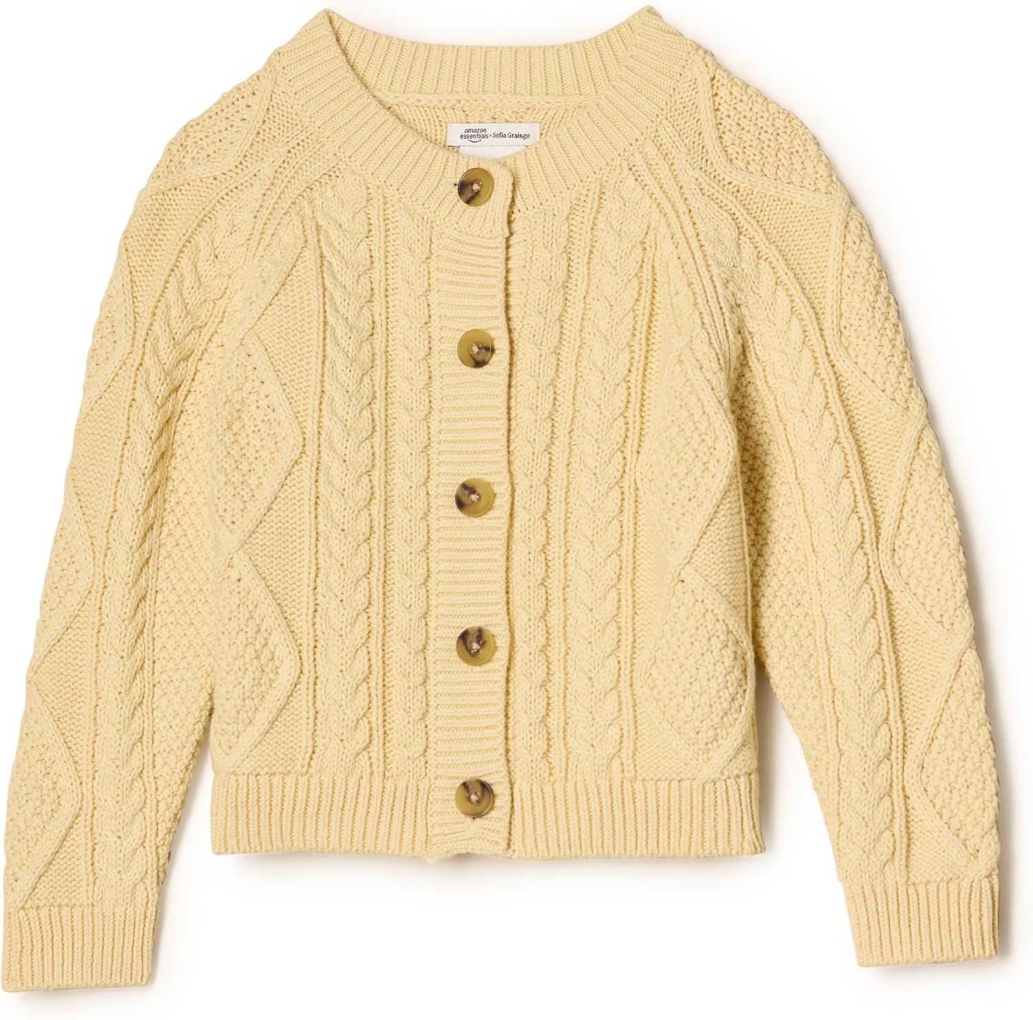 Detalle de Amazon Essentials x Sofia Grainge Fischer-Strickjacke