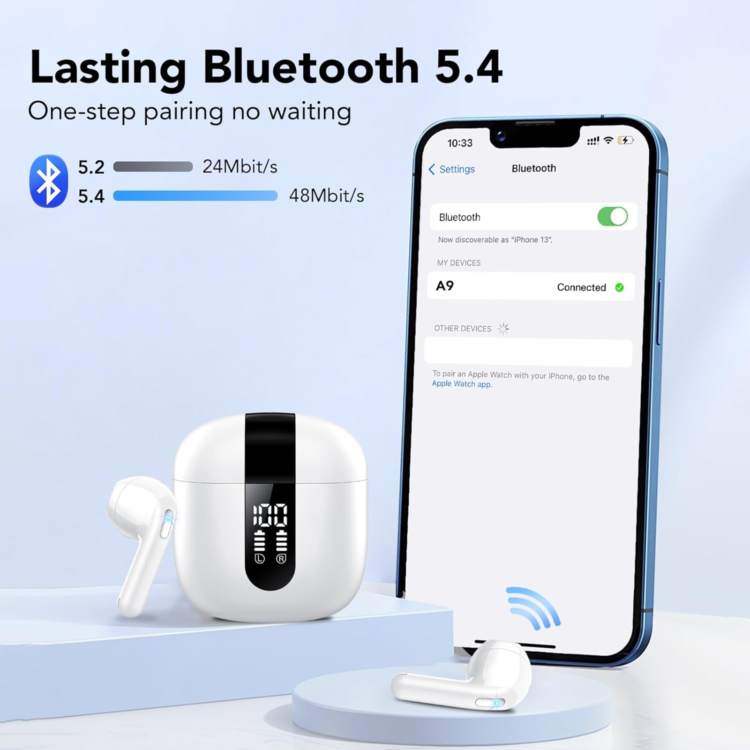 Thumbnail 3 de Bluetooth In-Ear Kopfhörer kabellos (Bluetooth 5.4, 4 Mikrofone, IP7) mit USB-C Ladecase – Modell „2026“