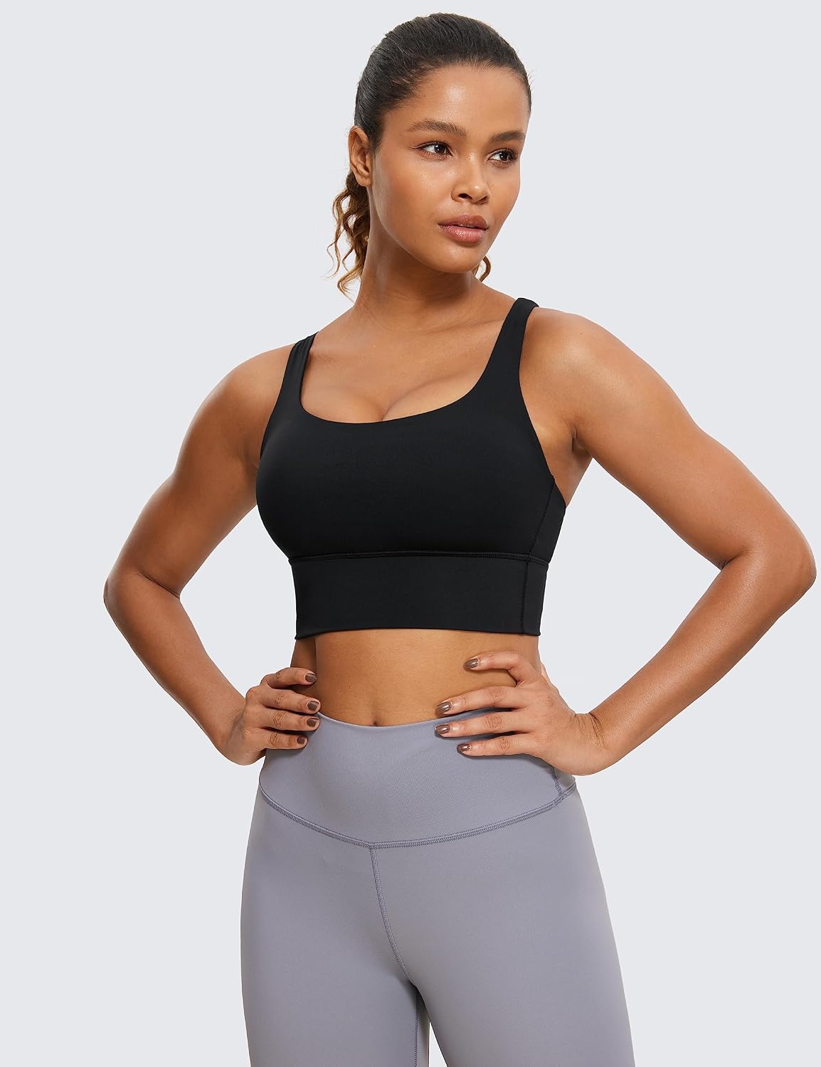 Detalle 2 de CRZ YOGA reggiseno sportivo longline con spalline per donna, imbottitura rimovibile