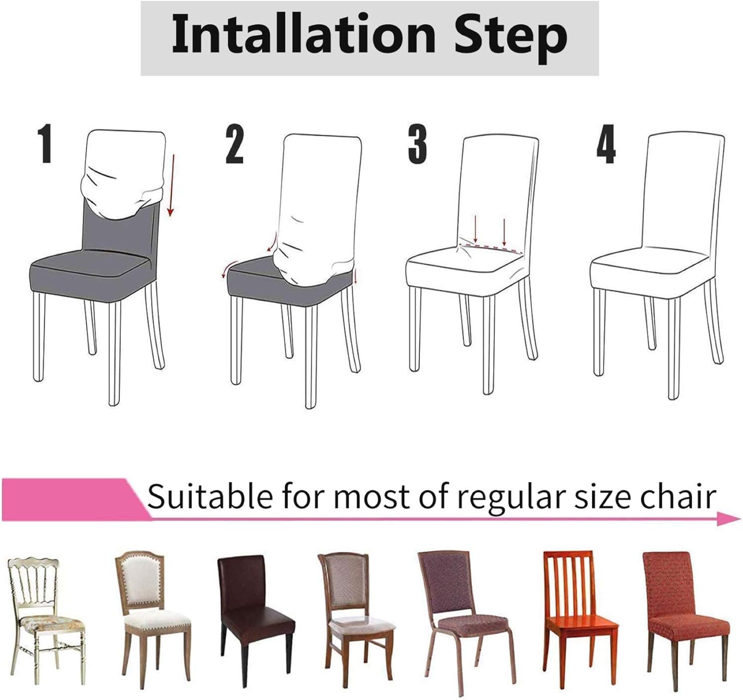 Thumbnail 5 de Housse de chaise extensible lot 4 ou 6 🎀